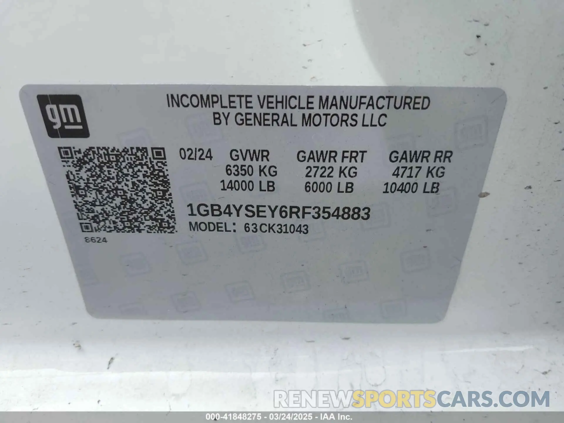 8 Фотография поврежденного автомобиля 1GB4YSEY6RF354883 CHEVROLET SILVERADO 3500HD CHASSIS 2024