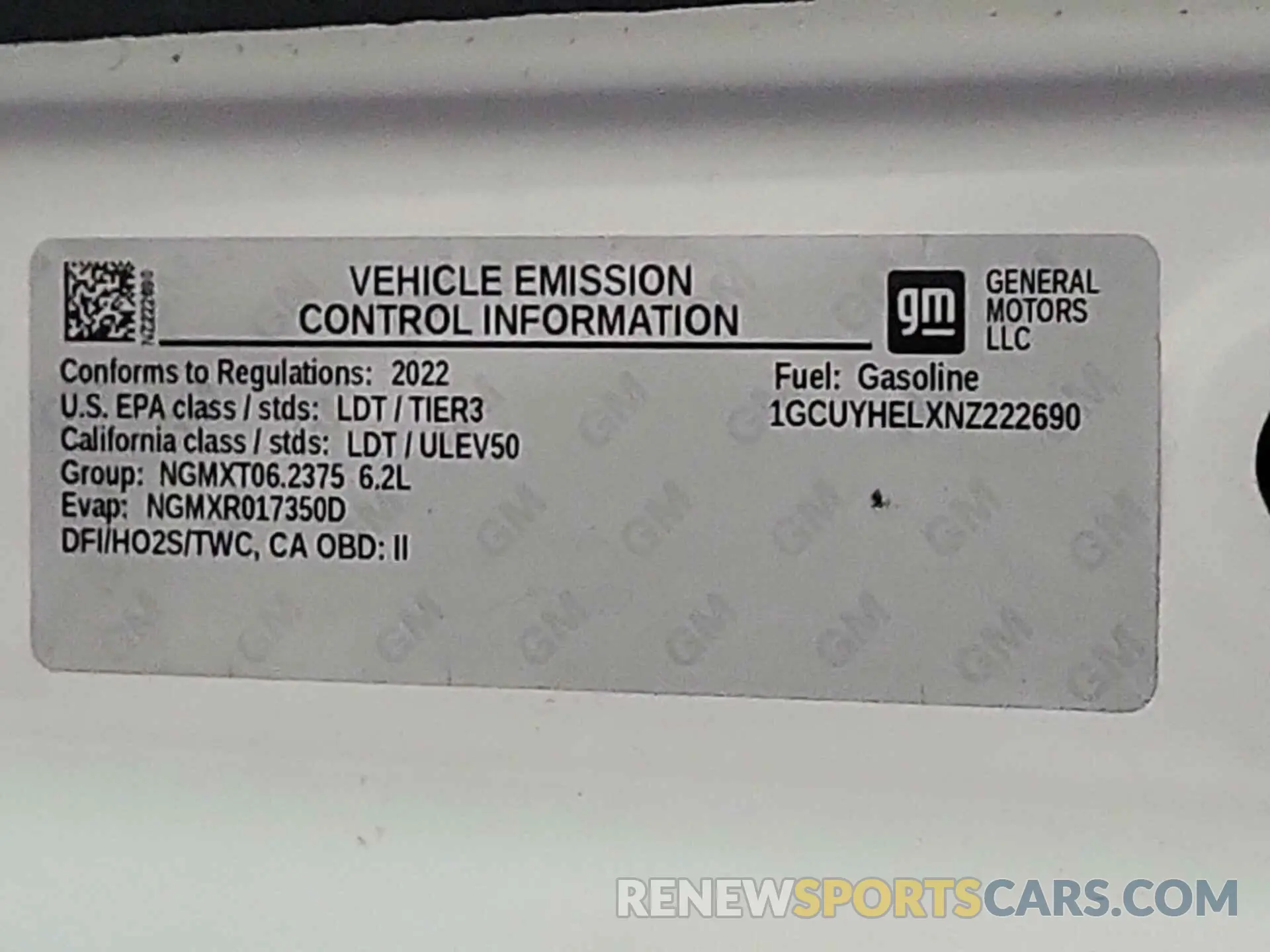 8 Фотография поврежденного автомобиля 1GCUYHELXNZ222690 CHEVROLET SILVERADO LTD 2022