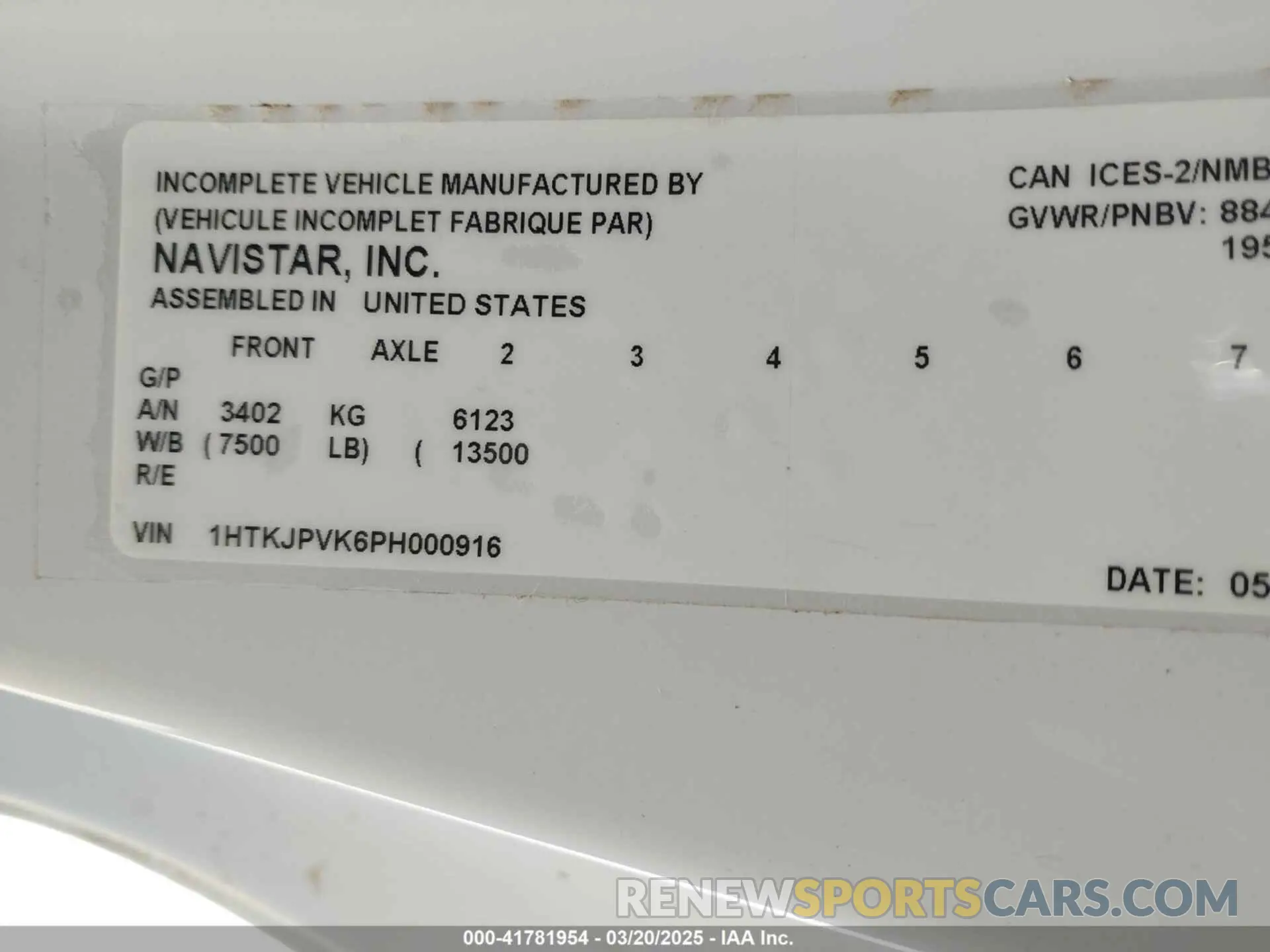 8 Photograph of a damaged car 1HTKJPVK6PH000916 CHEVROLET SILVERADO MD 2023