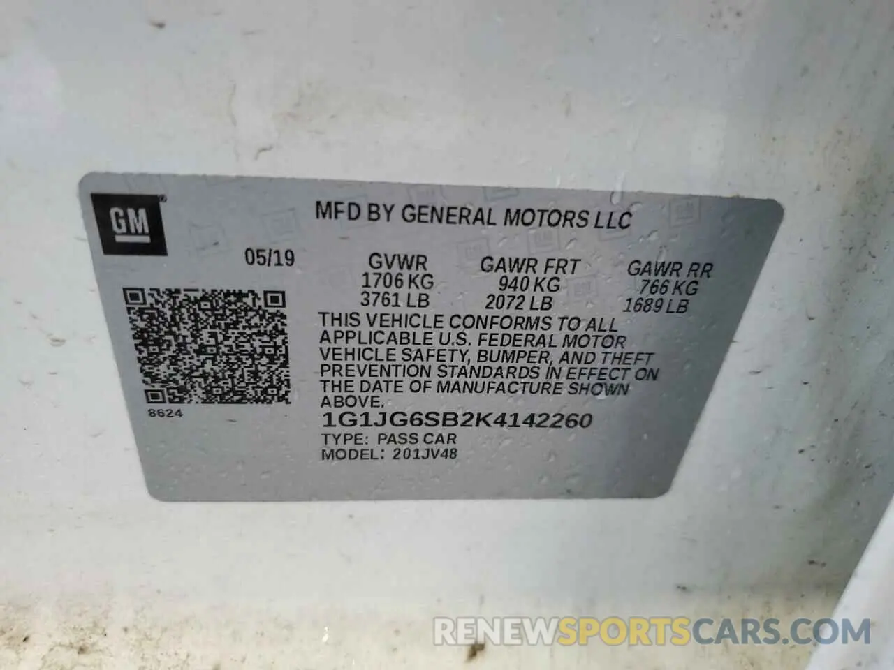 13 Photograph of a damaged car 1G1JG6SB2K4142260 CHEVROLET SONIC 2019