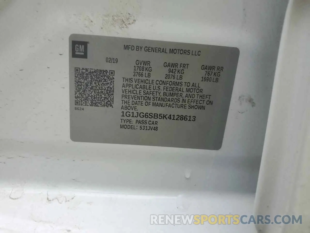 12 Фотография поврежденного автомобиля 1G1JG6SB5K4128613 CHEVROLET SONIC 2019