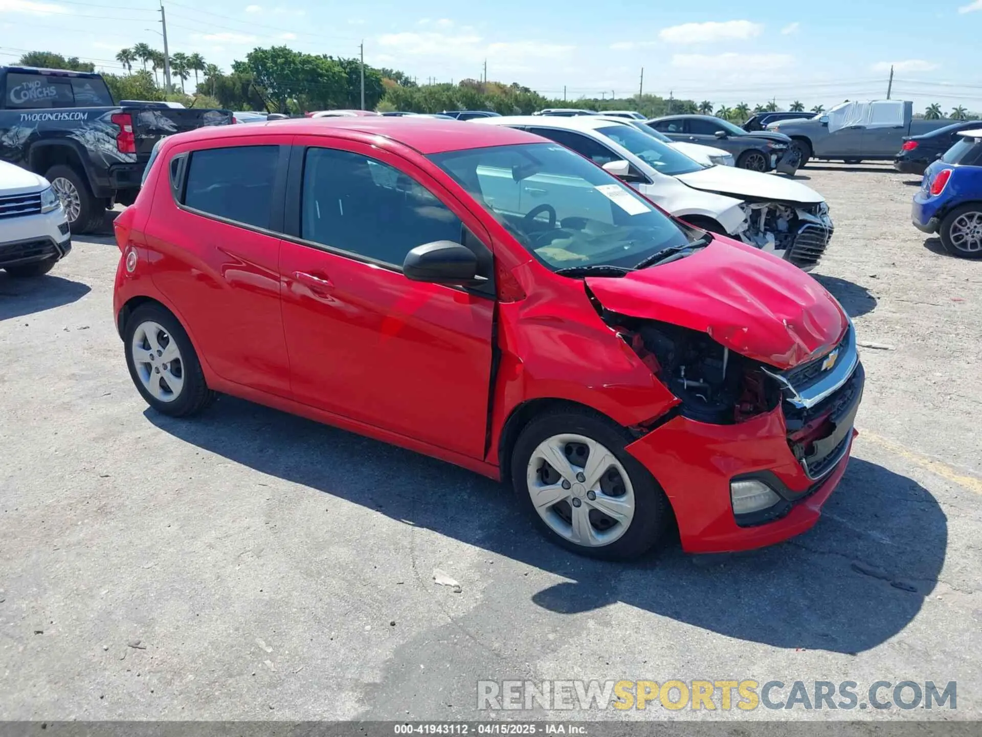 1 Photograph of a damaged car KL8CB6SA0KC764828 CHEVROLET SPARK 2019