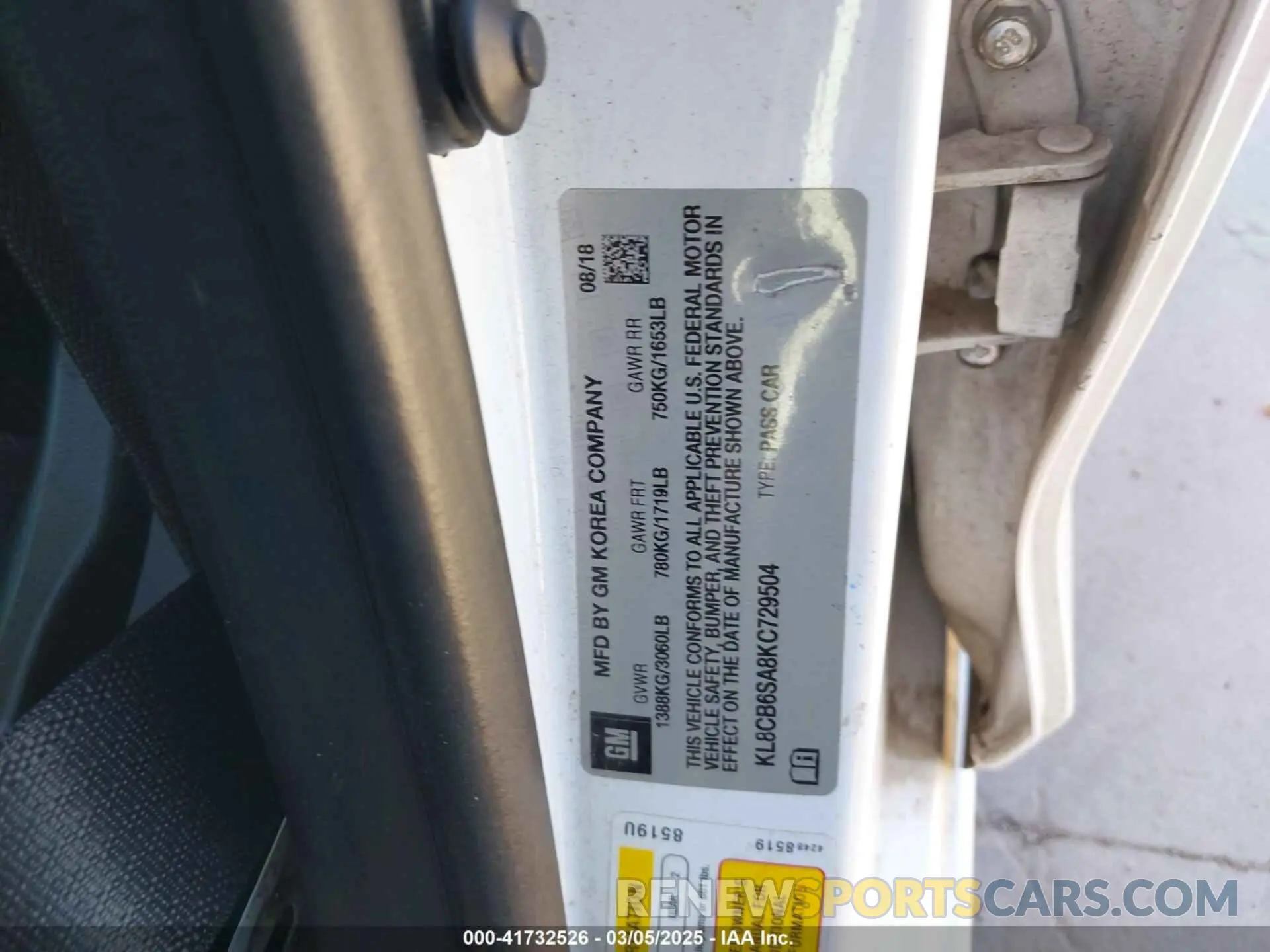 9 Фотография поврежденного автомобиля KL8CB6SA8KC729504 CHEVROLET SPARK 2019