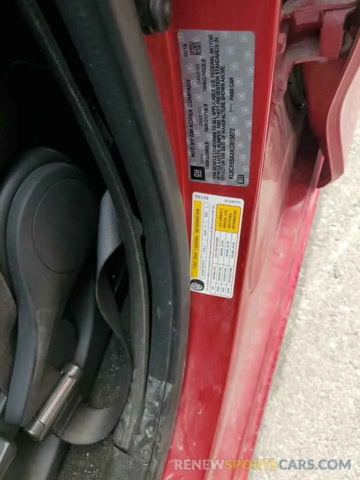 13 Photograph of a damaged car KL8CB6SAXKC815672 CHEVROLET SPARK 2019