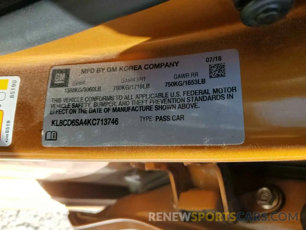 12 Фотография поврежденного автомобиля KL8CD6SA4KC713746 CHEVROLET SPARK 2019