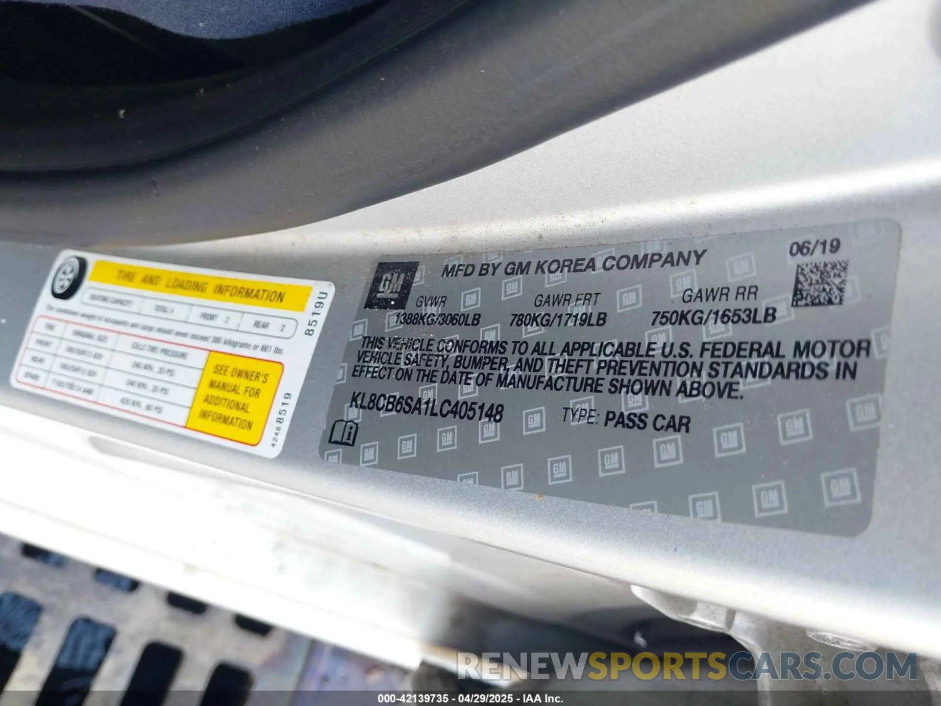 9 Фотография поврежденного автомобиля KL8CB6SA1LC405148 CHEVROLET SPARK 2020