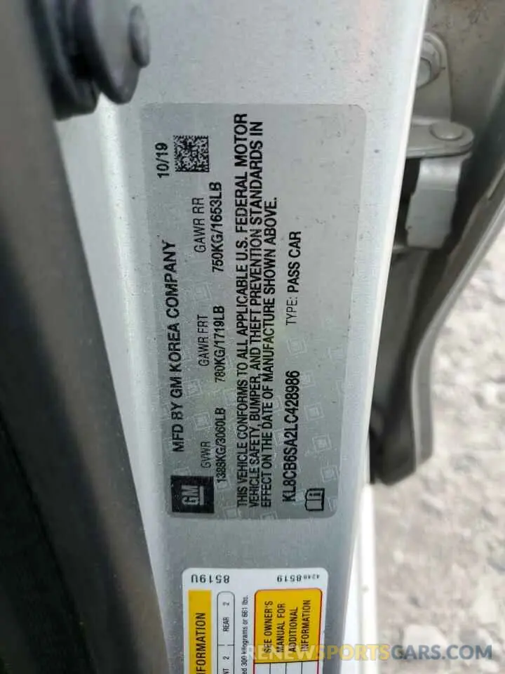 12 Фотография поврежденного автомобиля KL8CB6SA2LC428986 CHEVROLET SPARK 2020