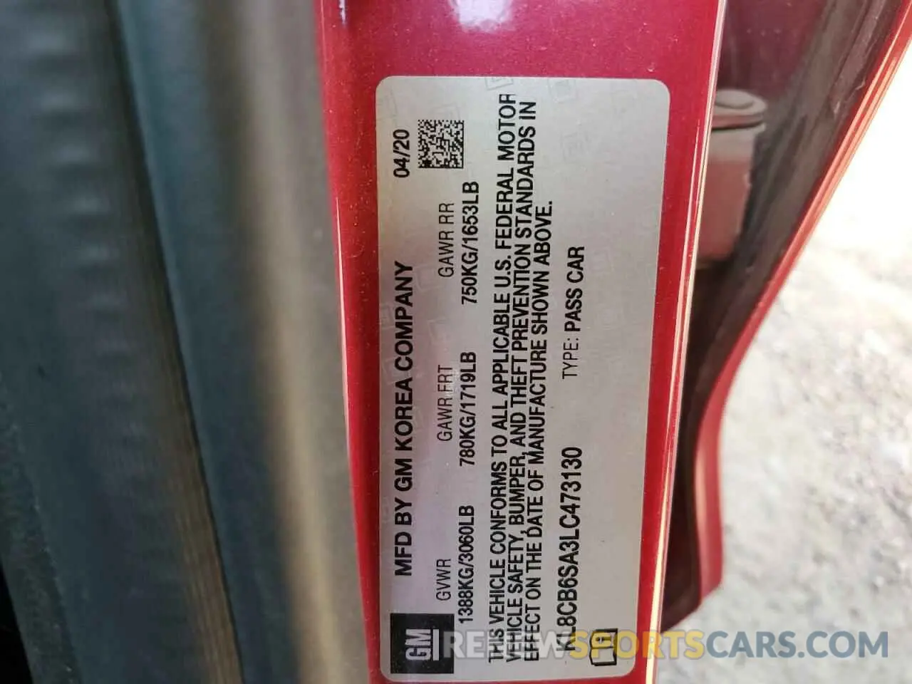 12 Фотография поврежденного автомобиля KL8CB6SA3LC473130 CHEVROLET SPARK 2020