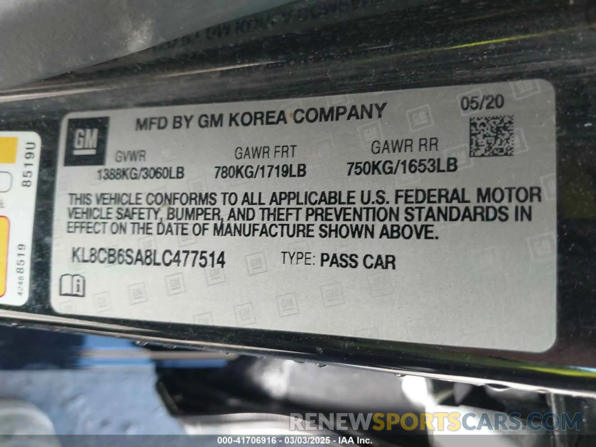 9 Фотография поврежденного автомобиля KL8CB6SA8LC477514 CHEVROLET SPARK 2020