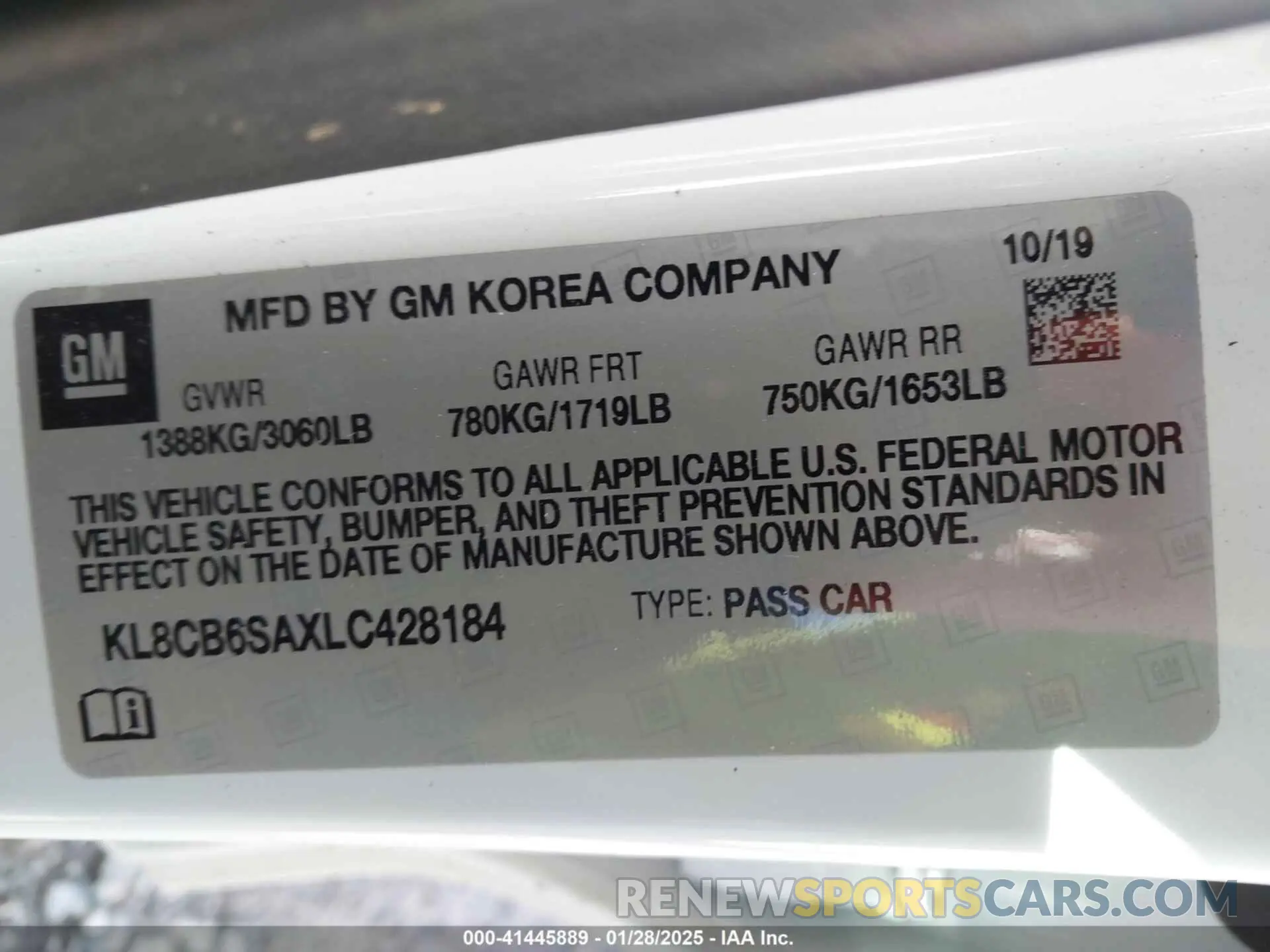 9 Photograph of a damaged car KL8CB6SAXLC428184 CHEVROLET SPARK 2020
