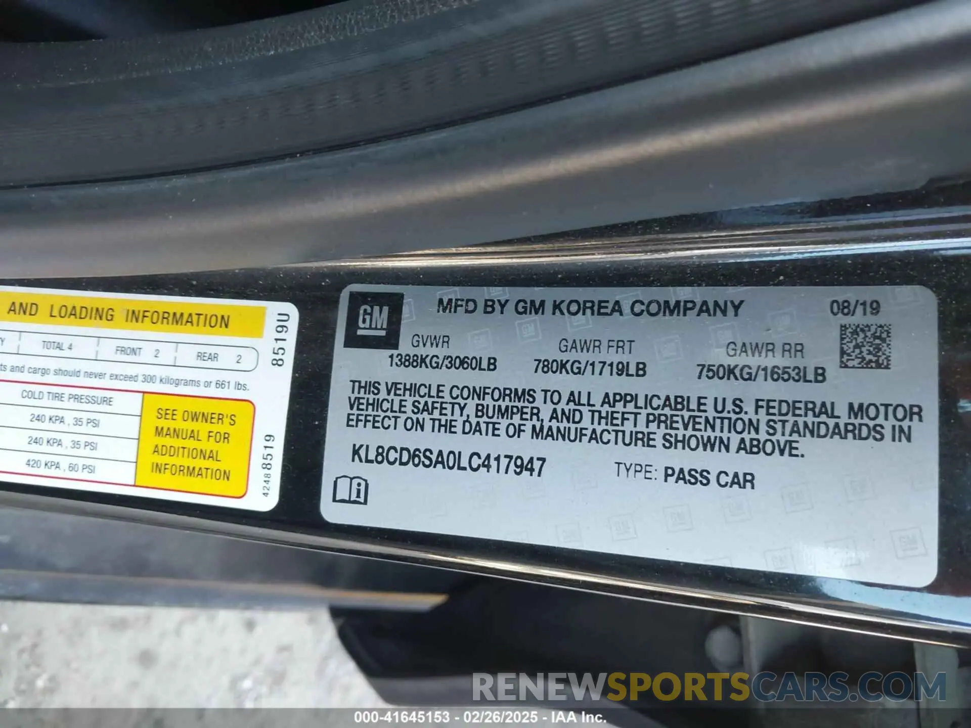 9 Photograph of a damaged car KL8CD6SA0LC417947 CHEVROLET SPARK 2020