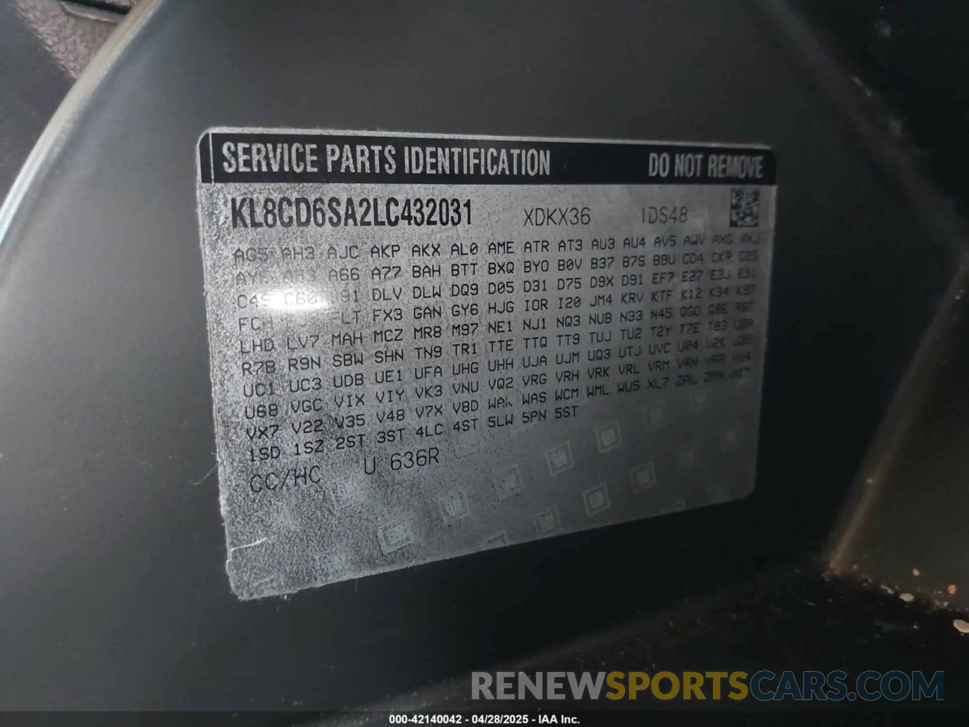 9 Фотография поврежденного автомобиля KL8CD6SA2LC432031 CHEVROLET SPARK 2020