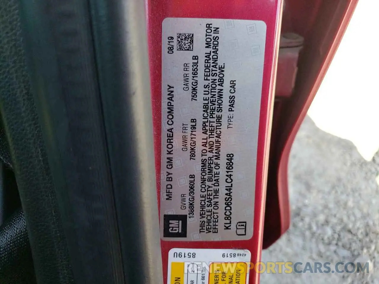 12 Фотография поврежденного автомобиля KL8CD6SA4LC416848 CHEVROLET SPARK 2020