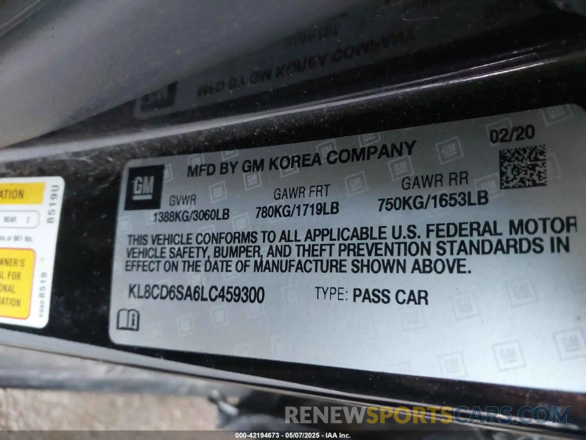 9 Фотография поврежденного автомобиля KL8CD6SA6LC459300 CHEVROLET SPARK 2020