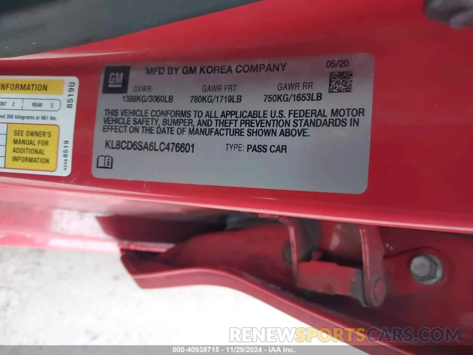 9 Фотография поврежденного автомобиля KL8CD6SA6LC476601 CHEVROLET SPARK 2020