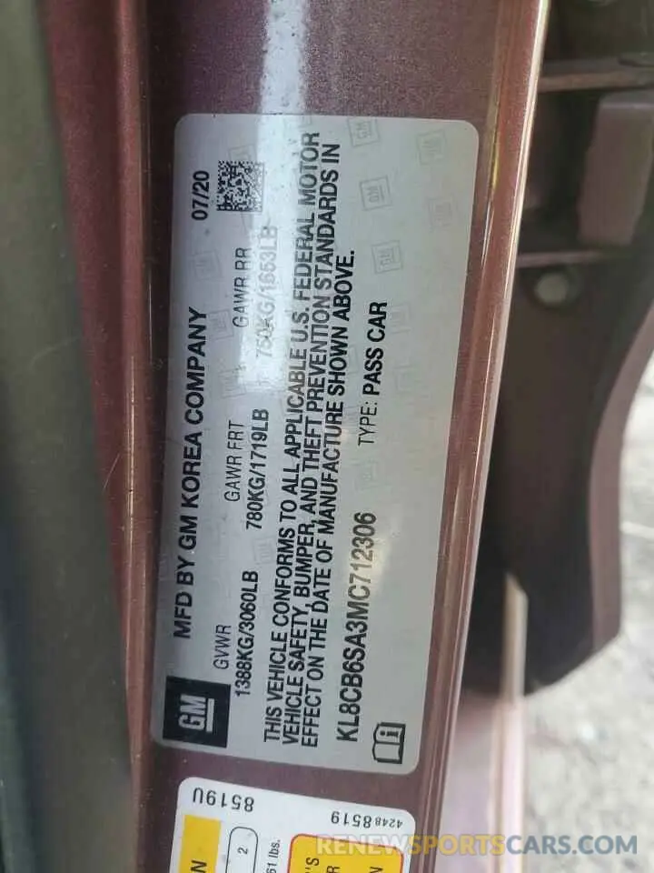 14 Photograph of a damaged car KL8CB6SA3MC712306 CHEVROLET SPARK 2021
