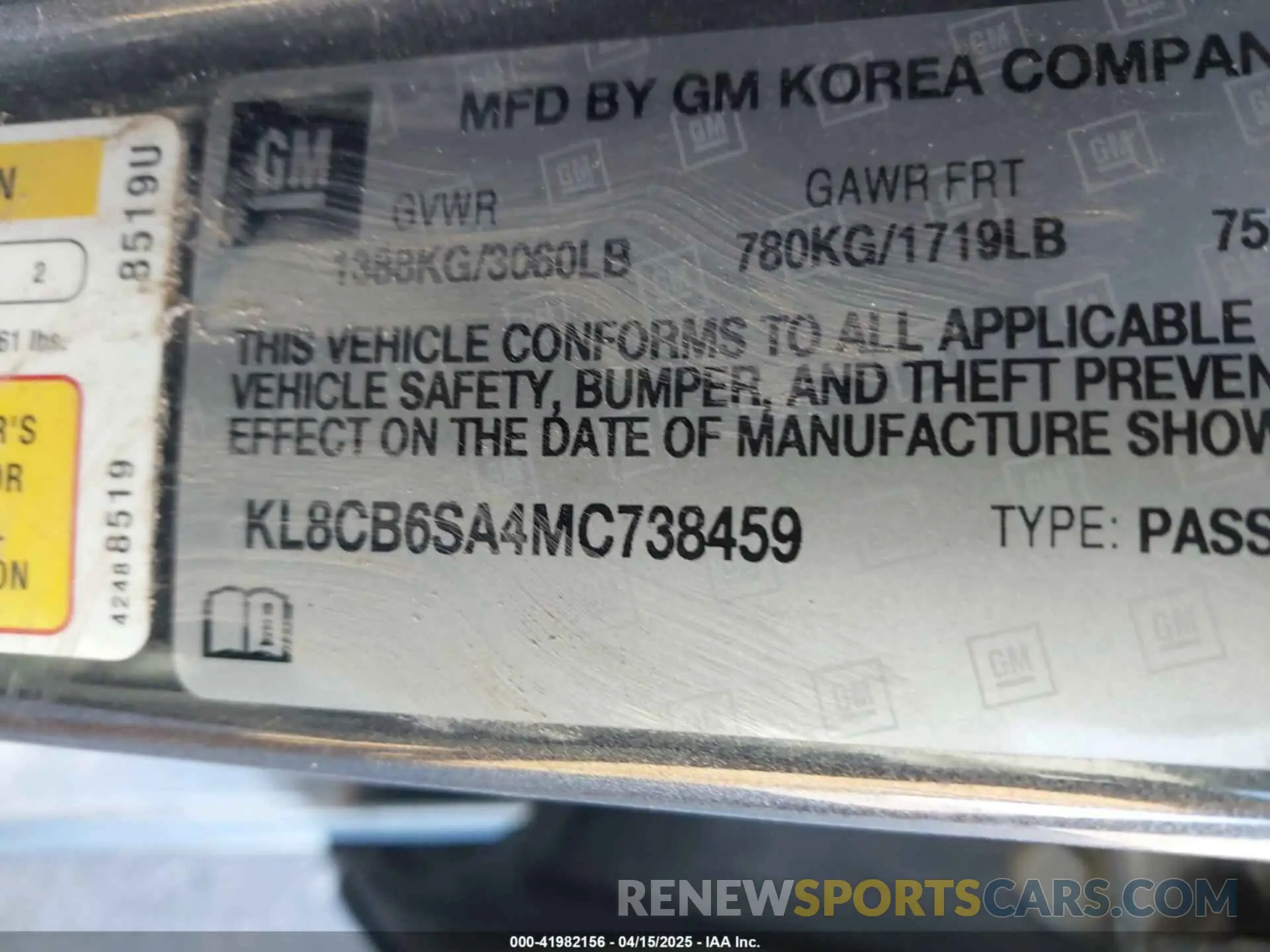 9 Фотография поврежденного автомобиля KL8CB6SA4MC738459 CHEVROLET SPARK 2021