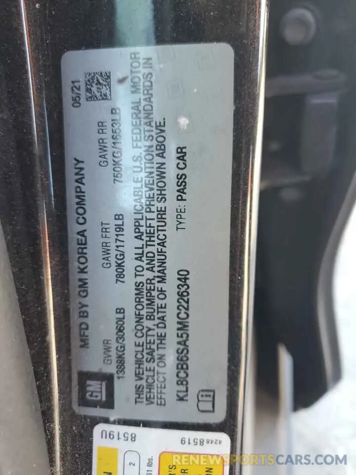 13 Фотография поврежденного автомобиля KL8CB6SA5MC226340 CHEVROLET SPARK 2021