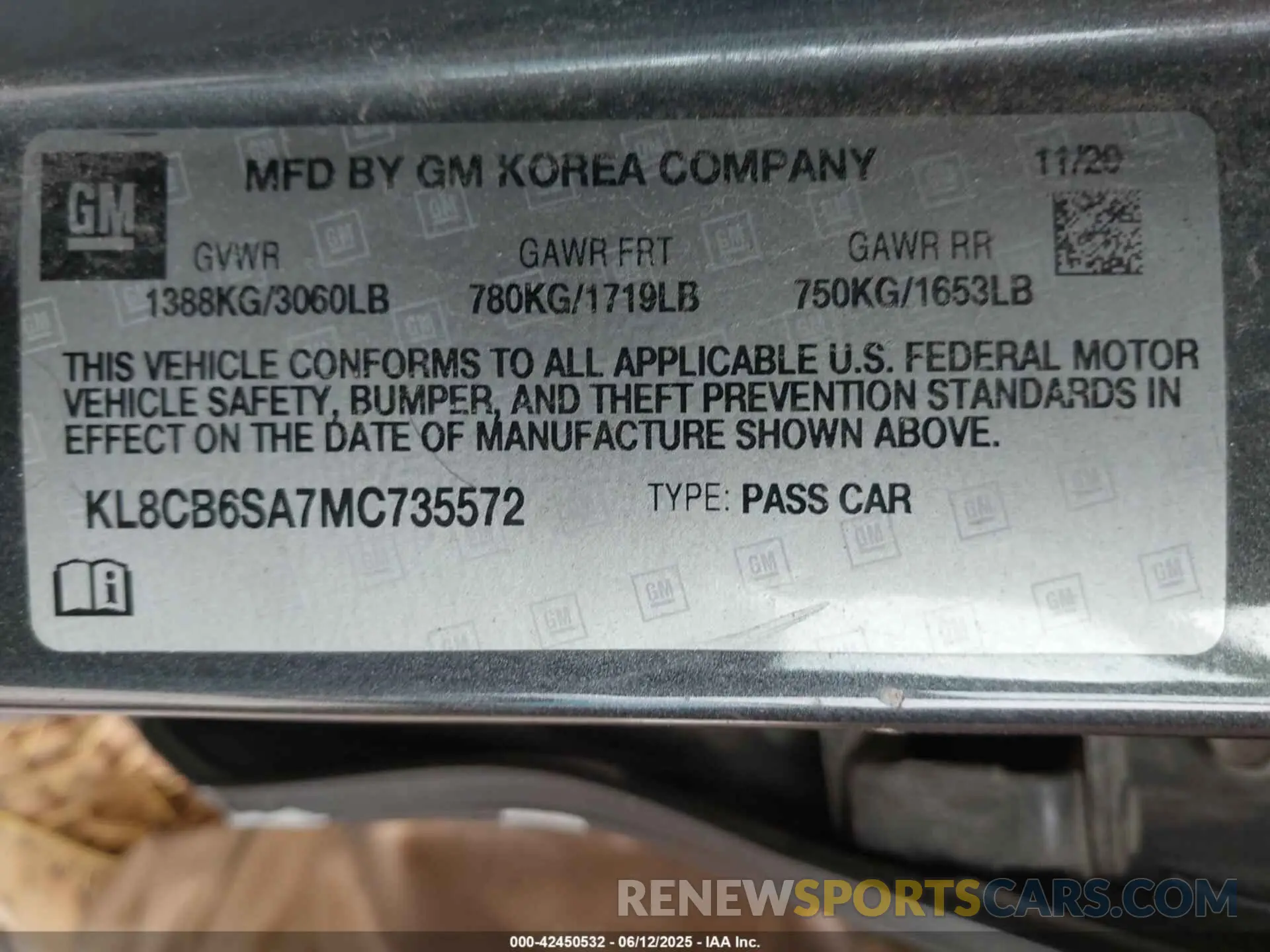 9 Фотография поврежденного автомобиля KL8CB6SA7MC735572 CHEVROLET SPARK 2021