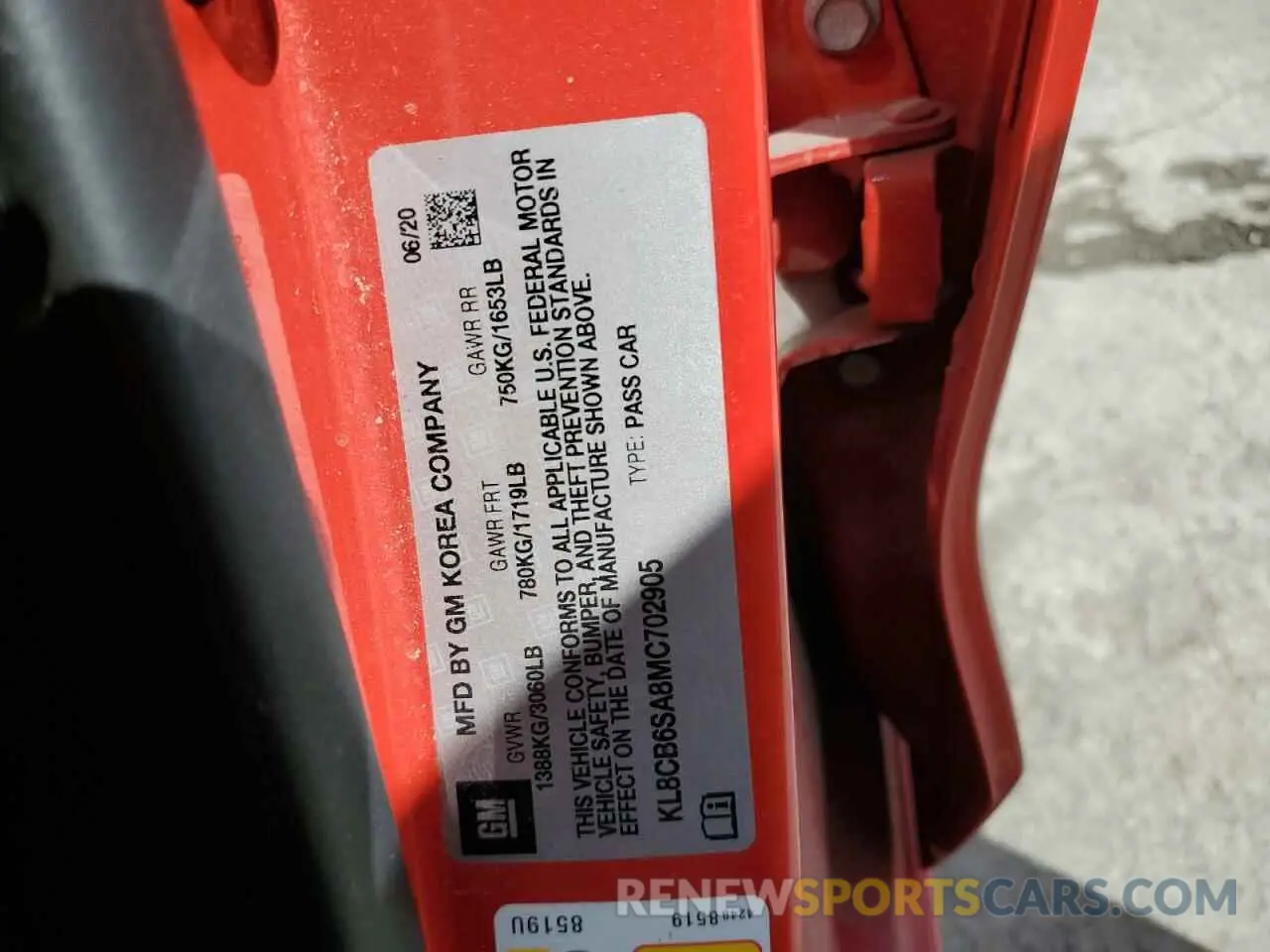 12 Фотография поврежденного автомобиля KL8CB6SA8MC702905 CHEVROLET SPARK 2021