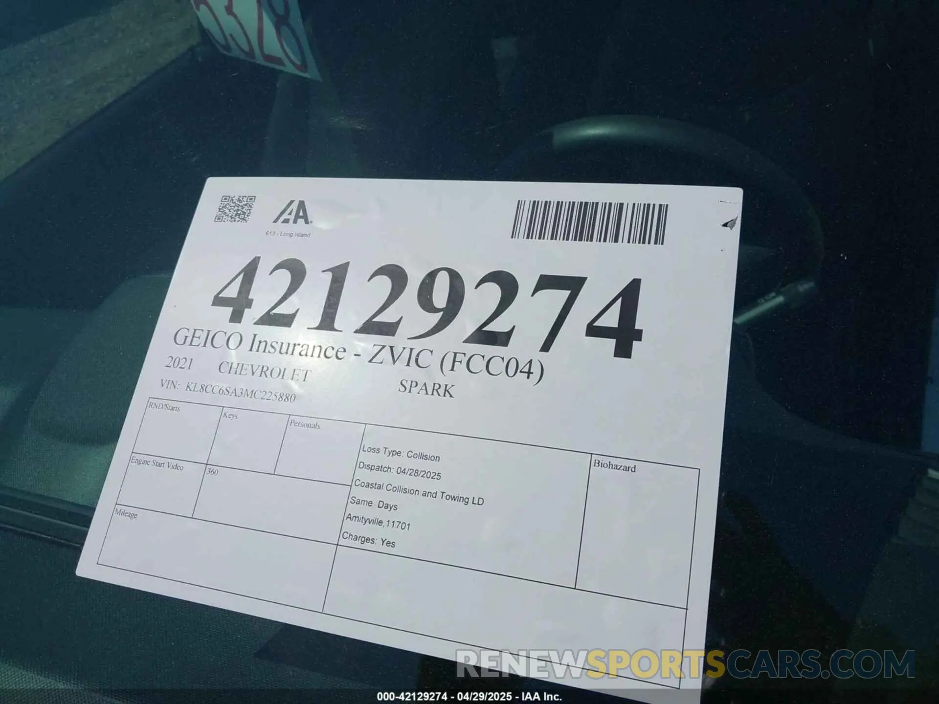 18 Фотография поврежденного автомобиля KL8CC6SA3MC225880 CHEVROLET SPARK 2021