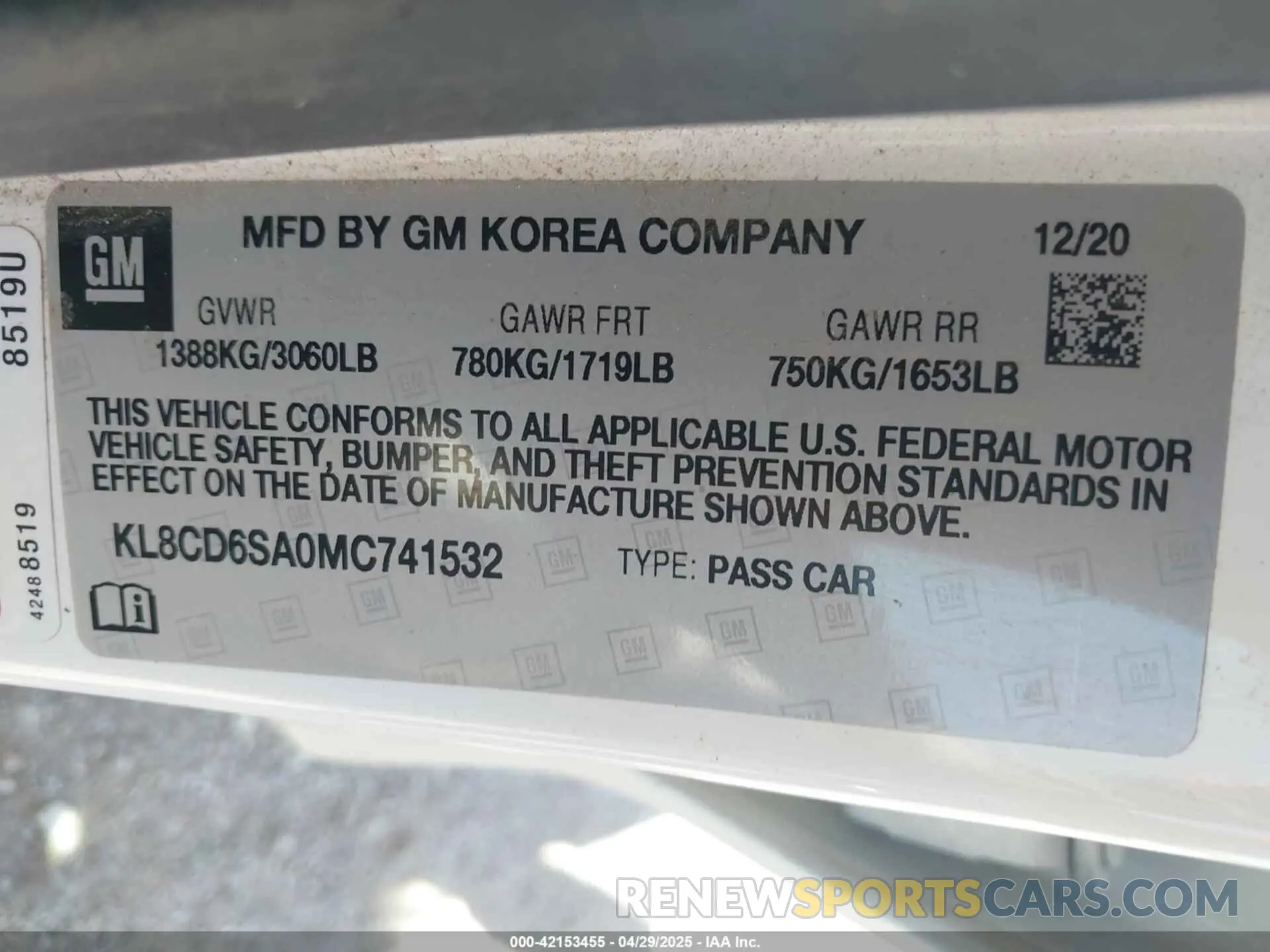 9 Фотография поврежденного автомобиля KL8CD6SA0MC741532 CHEVROLET SPARK 2021
