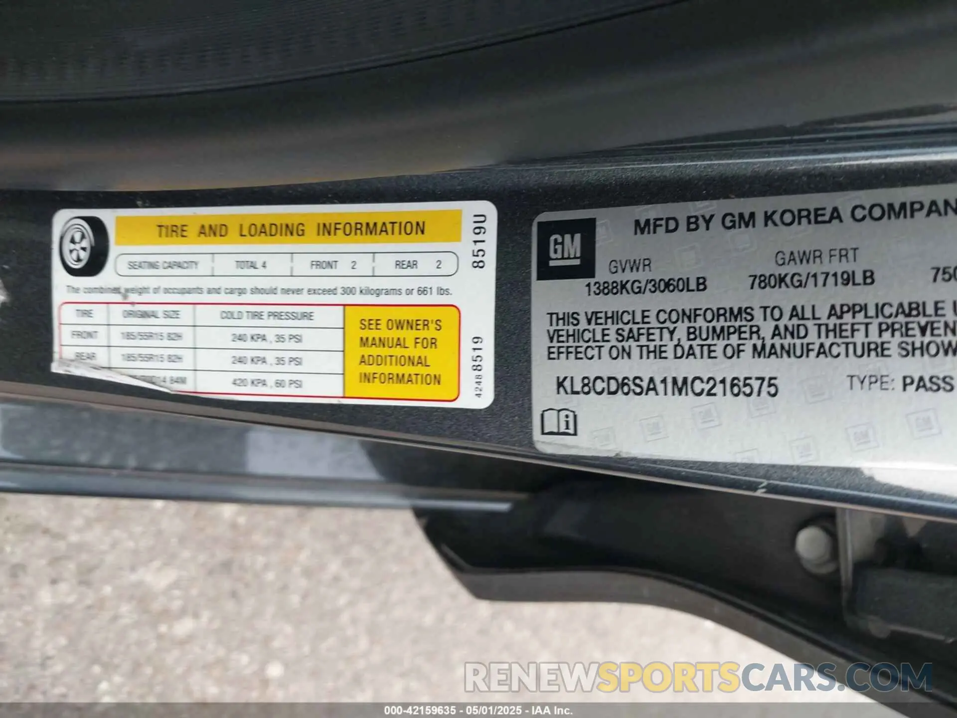 9 Фотография поврежденного автомобиля KL8CD6SA1MC216575 CHEVROLET SPARK 2021