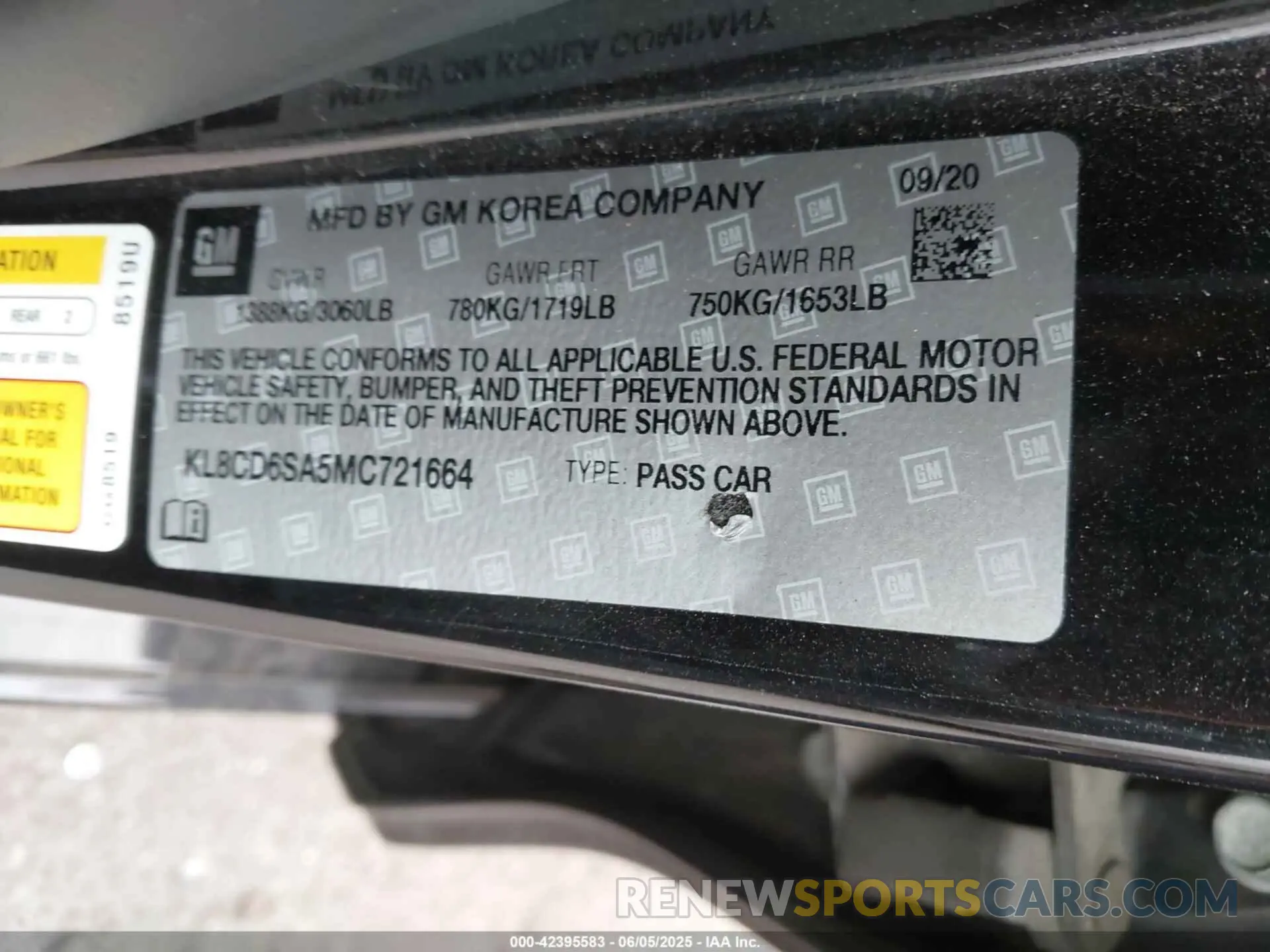 9 Фотография поврежденного автомобиля KL8CD6SA5MC721664 CHEVROLET SPARK 2021