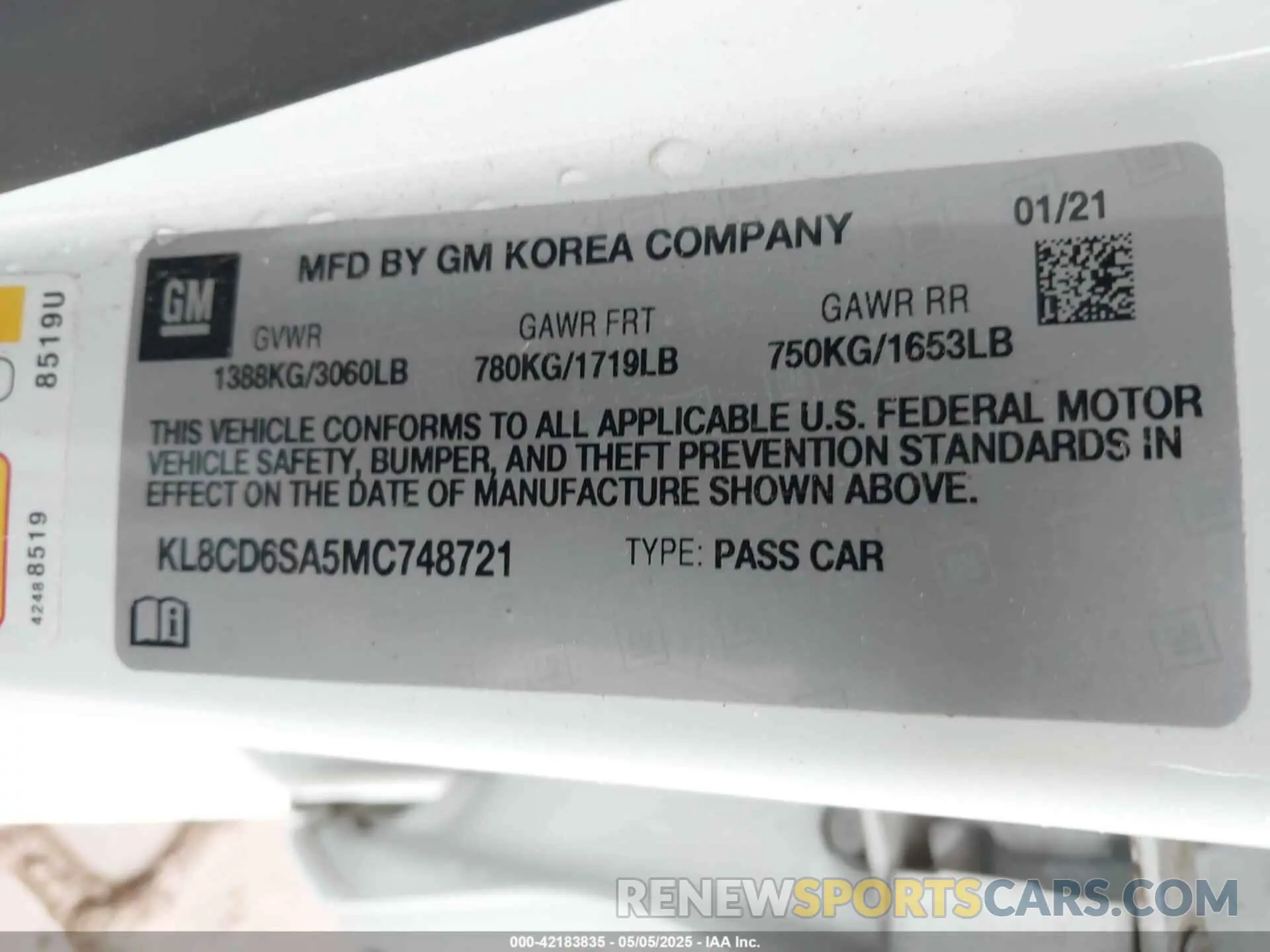 9 Photograph of a damaged car KL8CD6SA5MC748721 CHEVROLET SPARK 2021