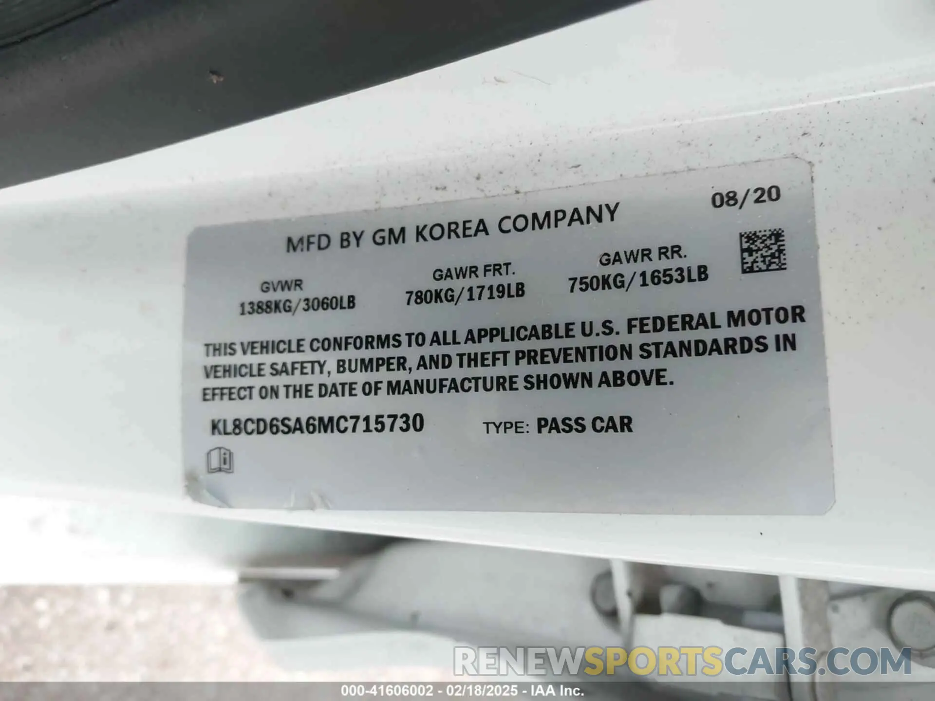 9 Фотография поврежденного автомобиля KL8CD6SA6MC715730 CHEVROLET SPARK 2021