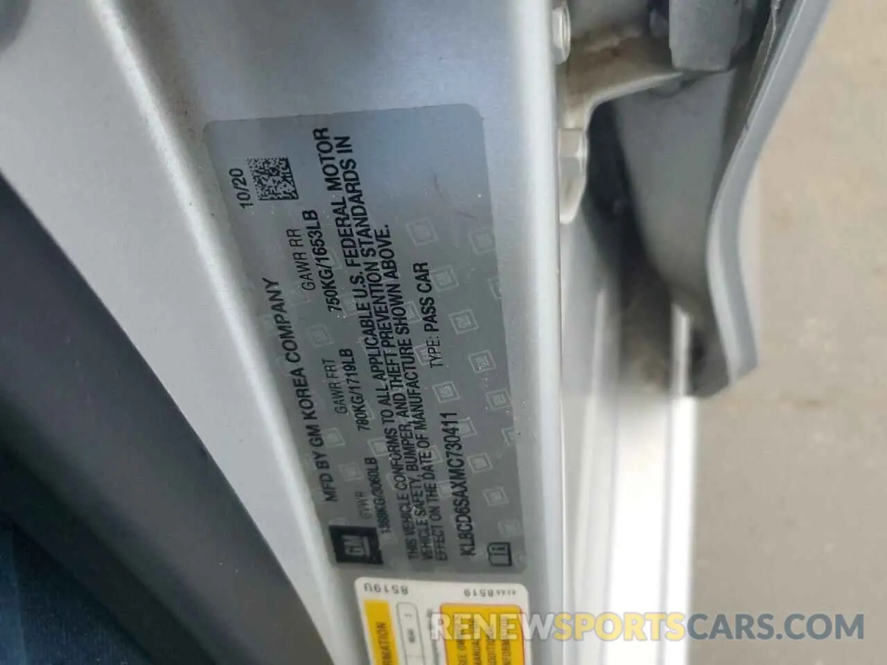 12 Photograph of a damaged car KL8CD6SAXMC730411 CHEVROLET SPARK 2021