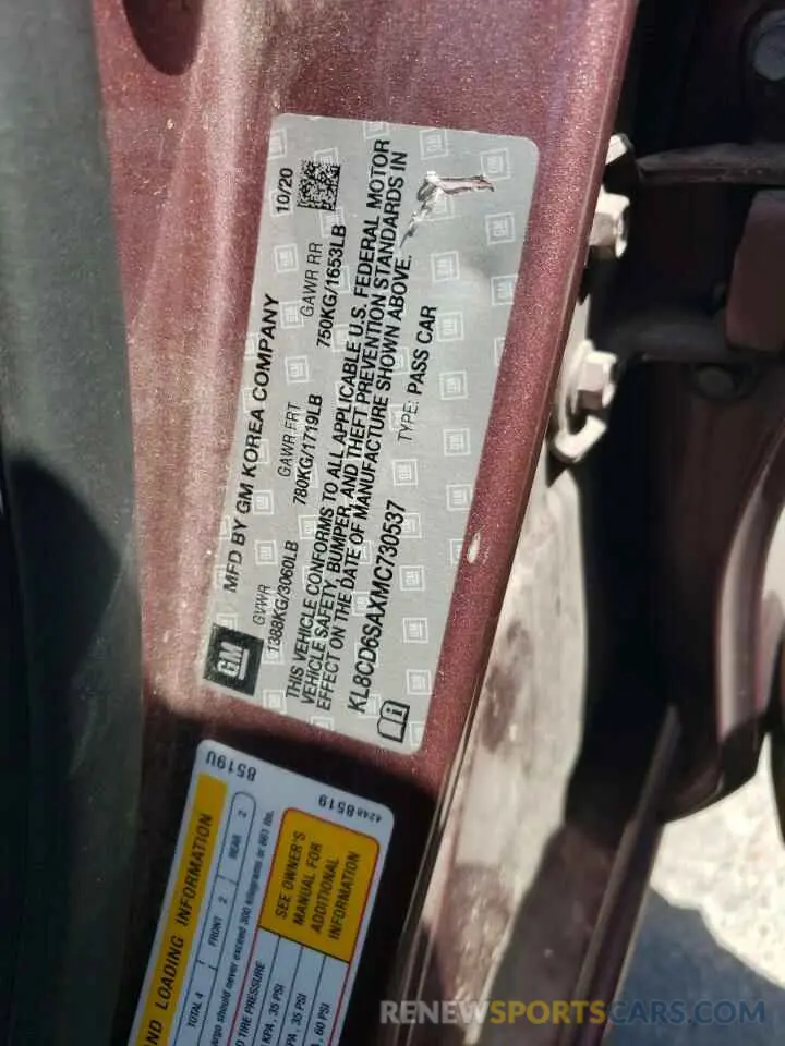 13 Photograph of a damaged car KL8CD6SAXMC730537 CHEVROLET SPARK 2021