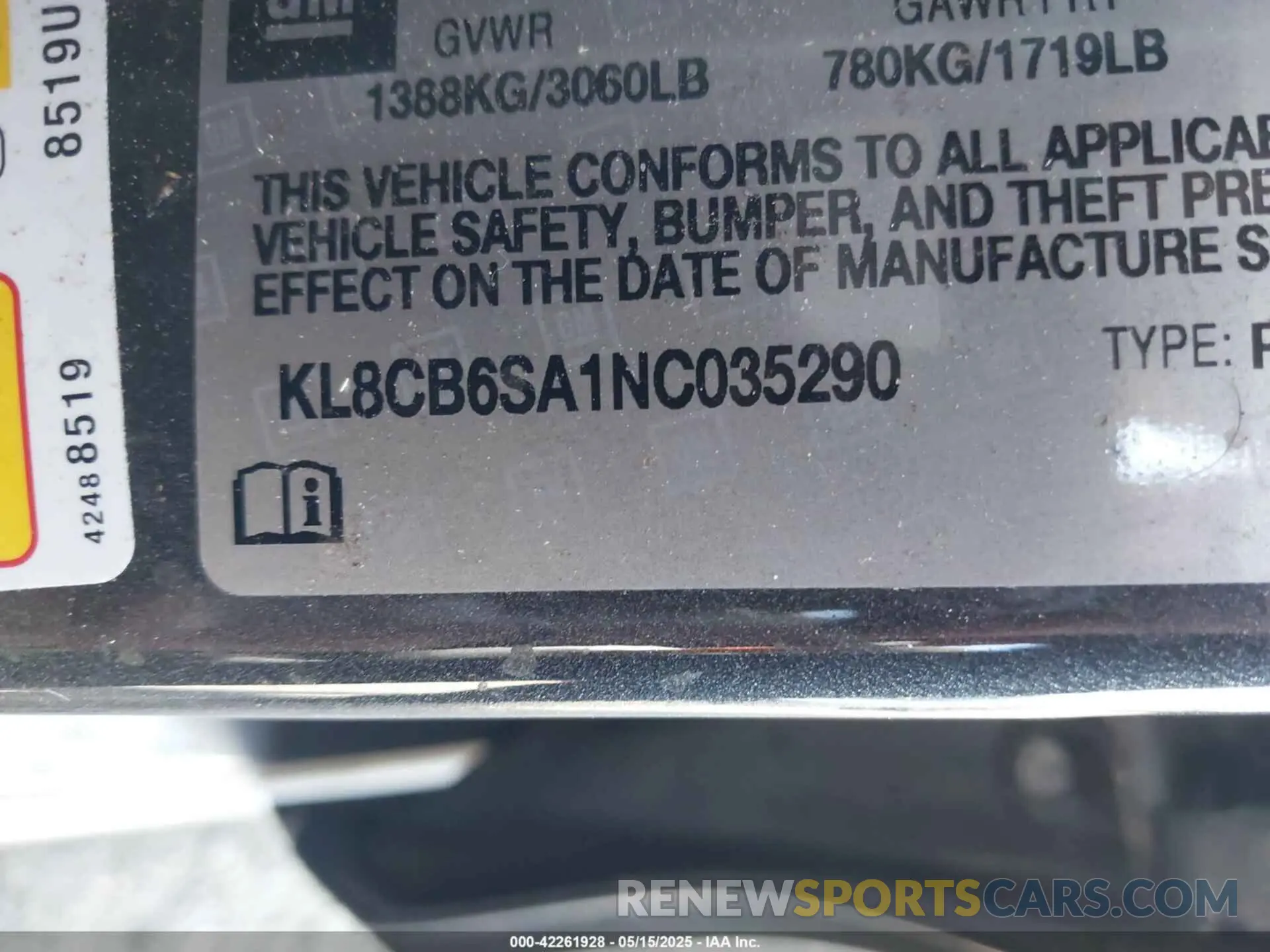 9 Фотография поврежденного автомобиля KL8CB6SA1NC035290 CHEVROLET SPARK 2022