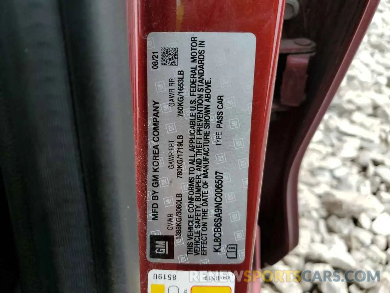 12 Photograph of a damaged car KL8CB6SA9NC006507 CHEVROLET SPARK 2022