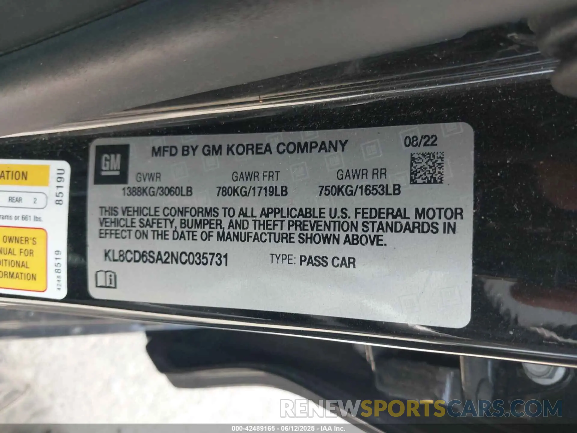 9 Photograph of a damaged car KL8CD6SA2NC035731 CHEVROLET SPARK 2022