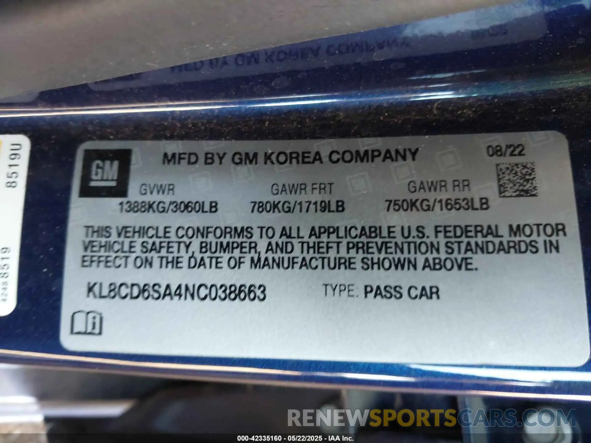 9 Фотография поврежденного автомобиля KL8CD6SA4NC038663 CHEVROLET SPARK 2022
