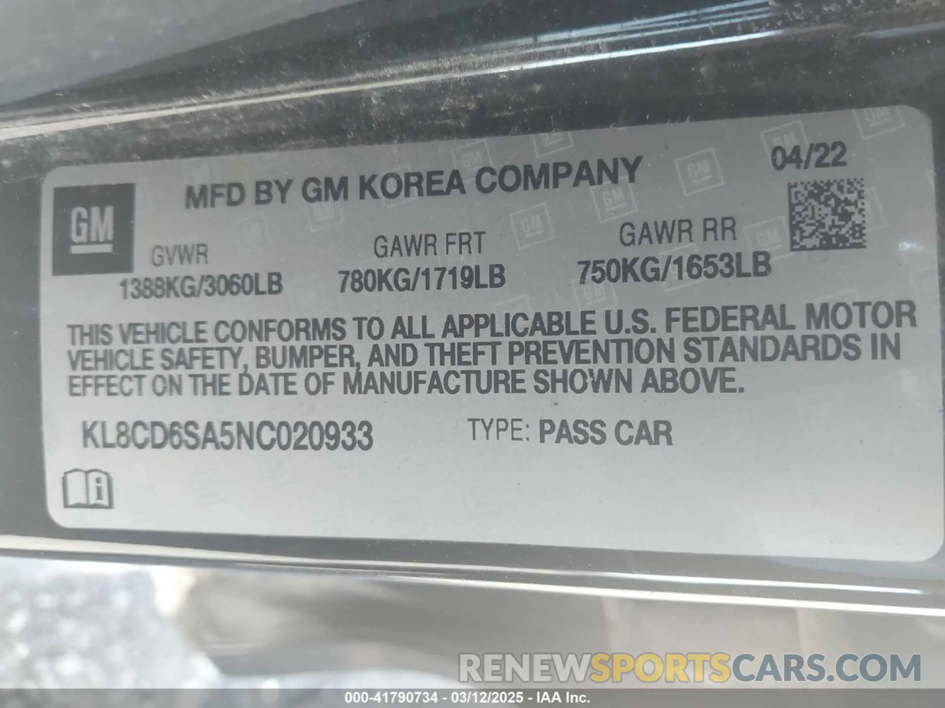9 Фотография поврежденного автомобиля KL8CD6SA5NC020933 CHEVROLET SPARK 2022