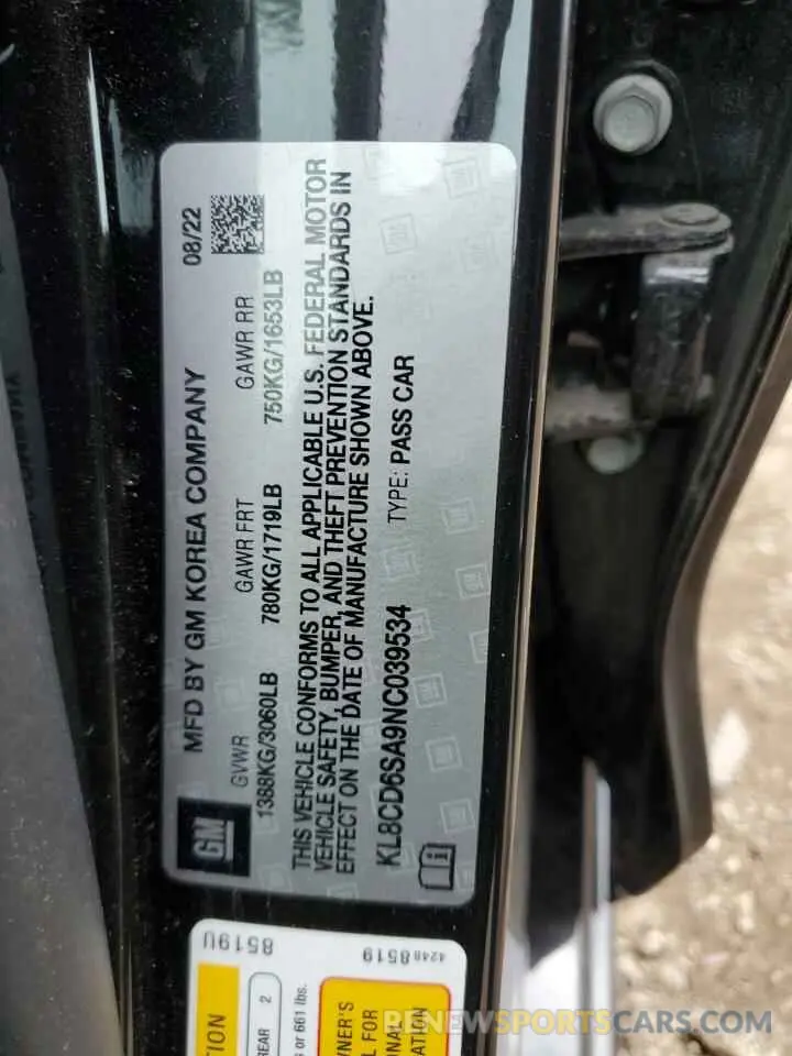 12 Photograph of a damaged car KL8CD6SA9NC039534 CHEVROLET SPARK 2022