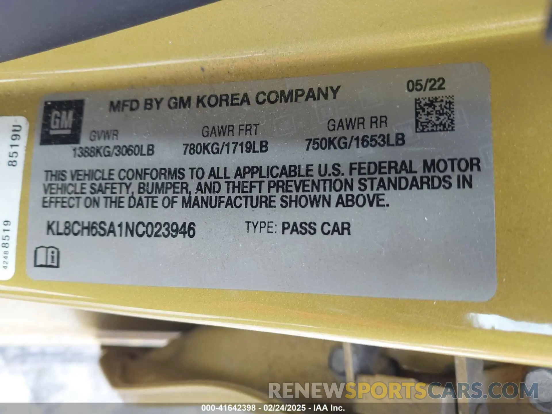 9 Фотография поврежденного автомобиля KL8CH6SA1NC023946 CHEVROLET SPARK 2022