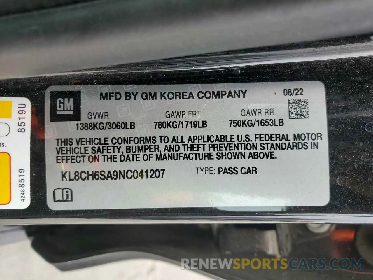 12 Фотография поврежденного автомобиля KL8CH6SA9NC041207 CHEVROLET SPARK 2022