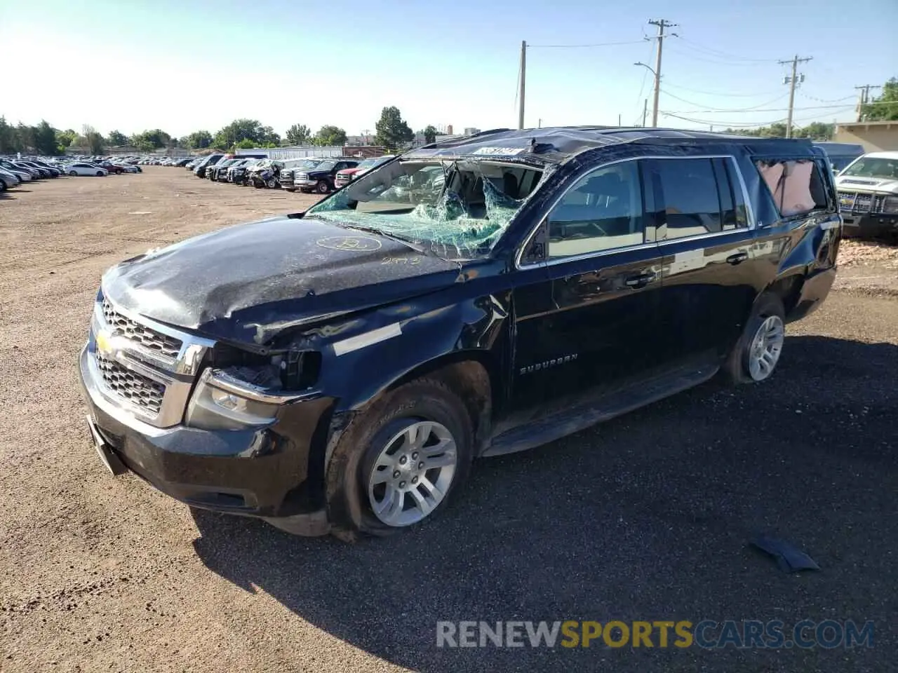 1 Photograph of a damaged car 1GNSKHKC2KR400785 CHEVROLET SUBURBAN 2019