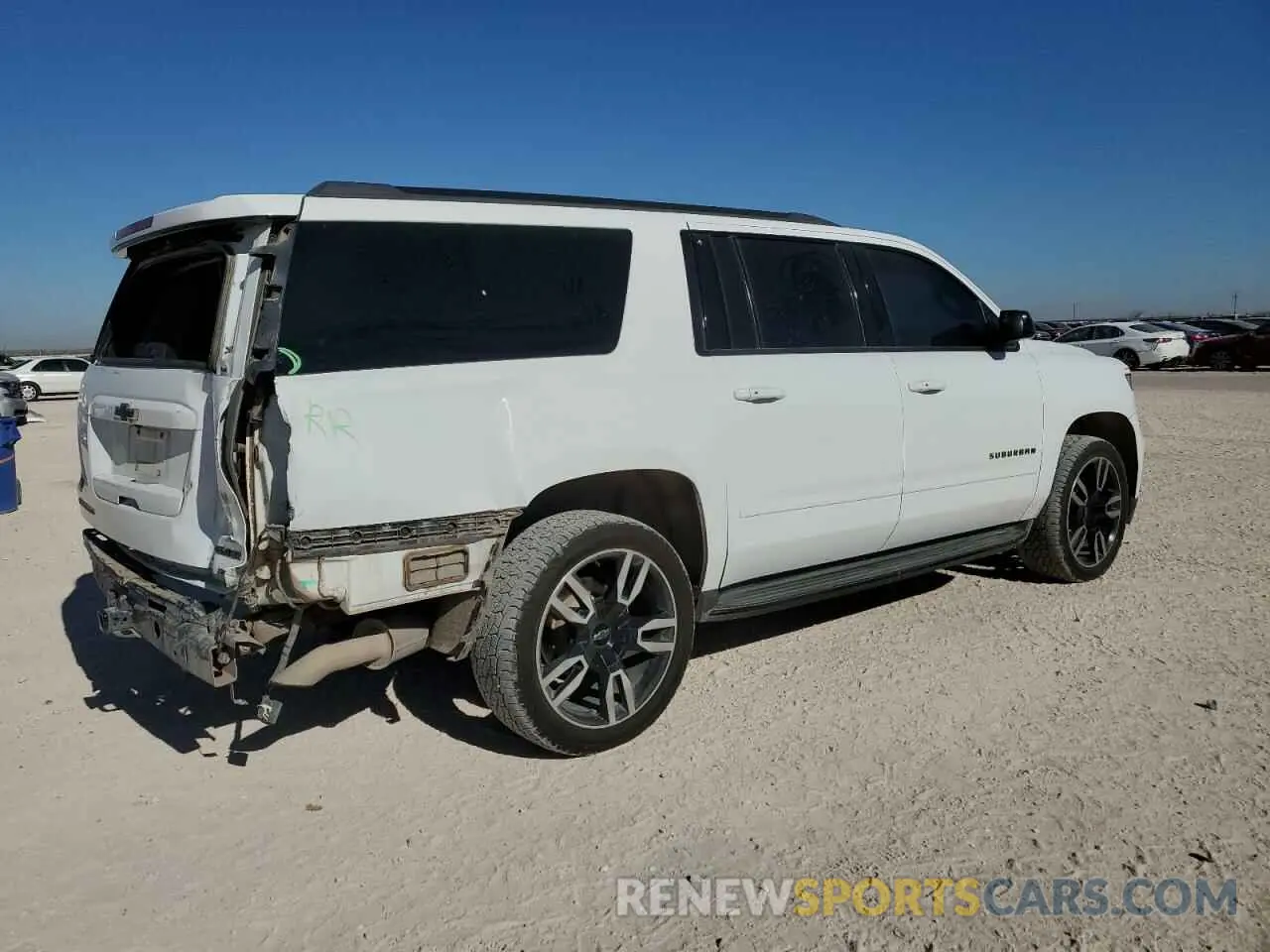 3 Photograph of a damaged car 1GNSKJKJ1KR166497 CHEVROLET SUBURBAN 2019