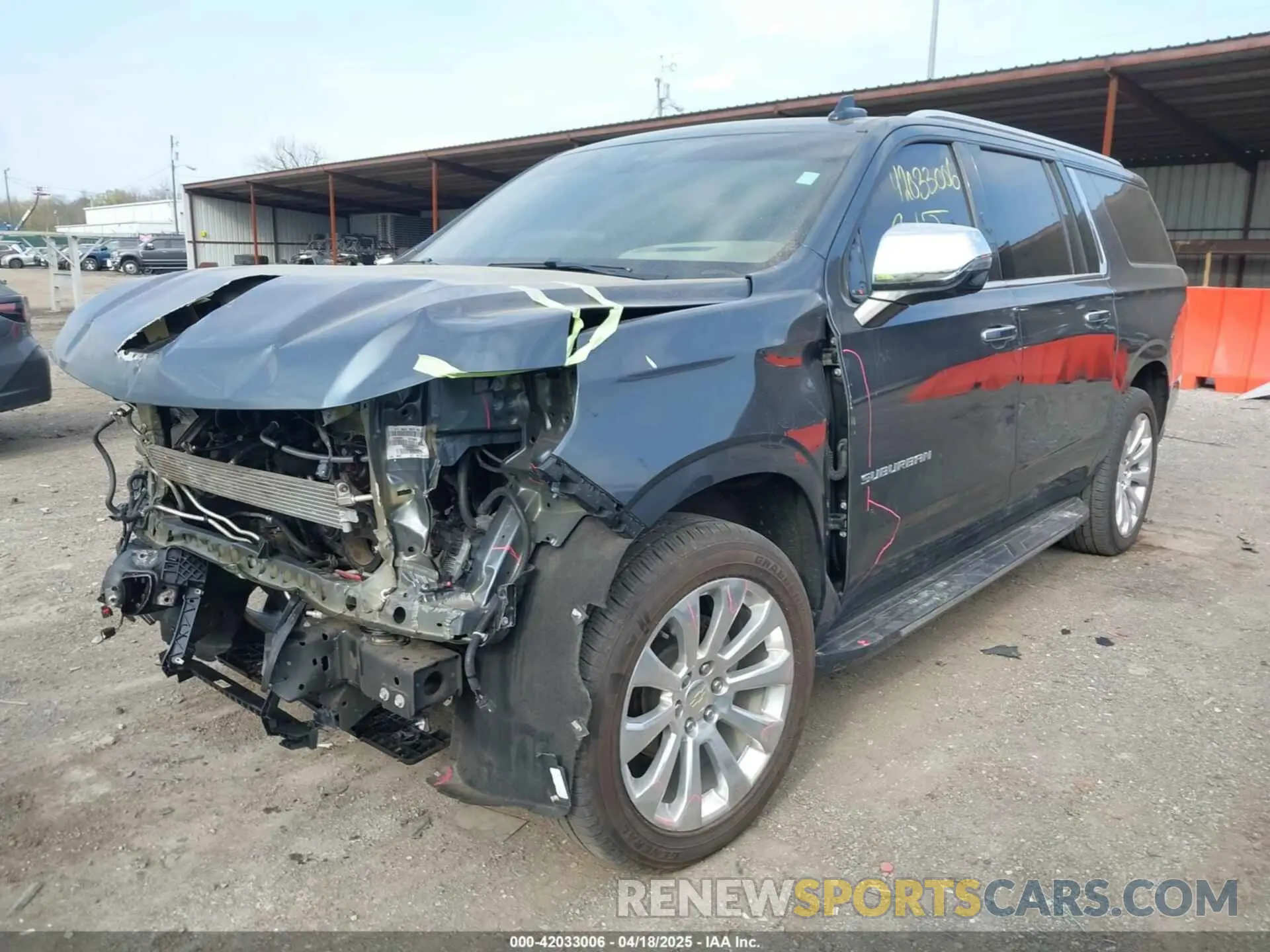 2 Photograph of a damaged car 1GNSKFKDXMR295929 CHEVROLET SUBURBAN 2021
