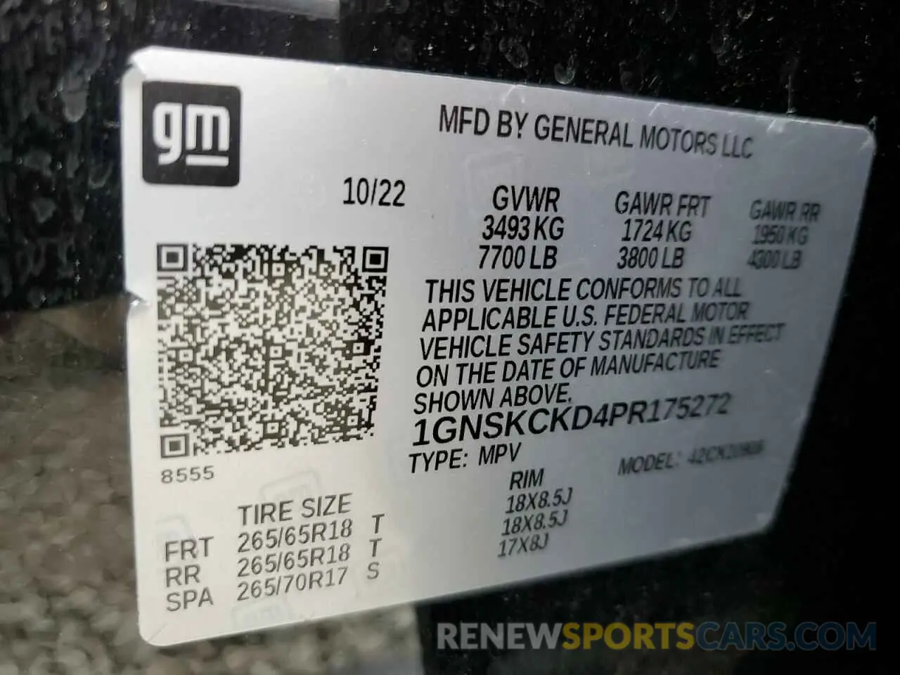 14 Photograph of a damaged car 1GNSKCKD4PR175272 CHEVROLET SUBURBAN 2023