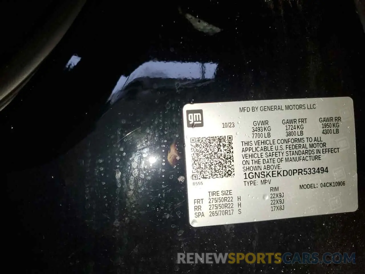 13 Фотография поврежденного автомобиля 1GNSKEKD0PR533494 CHEVROLET SUBURBAN 2023
