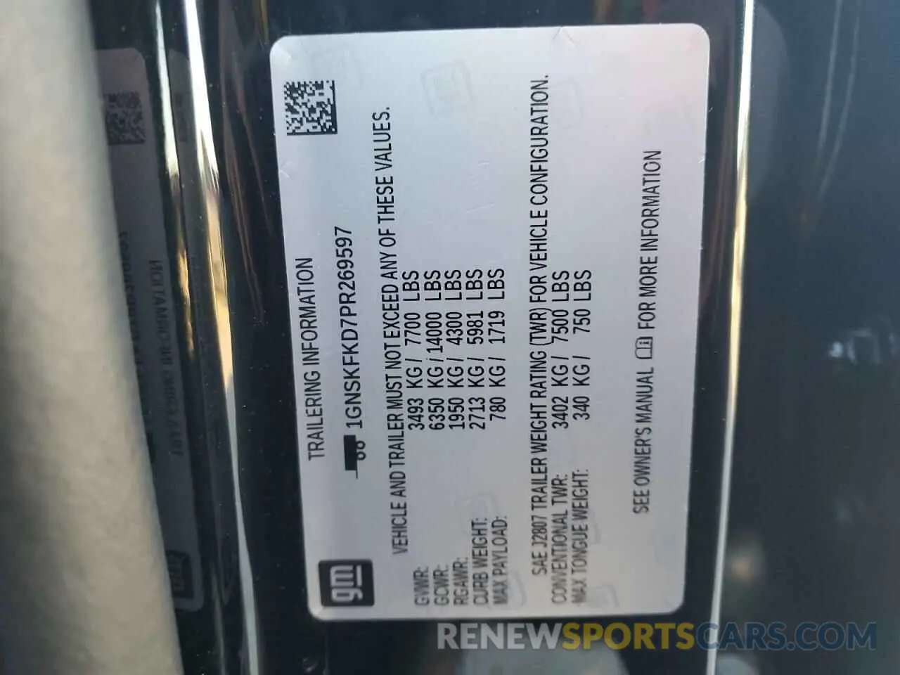 14 Photograph of a damaged car 1GNSKFKD7PR269597 CHEVROLET SUBURBAN 2023