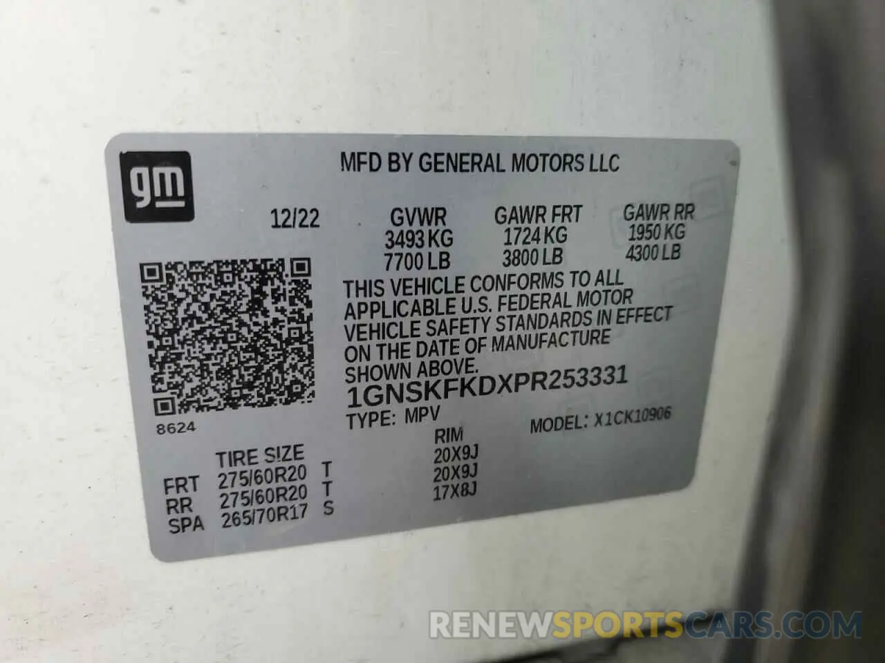14 Фотография поврежденного автомобиля 1GNSKFKDXPR253331 CHEVROLET SUBURBAN 2023