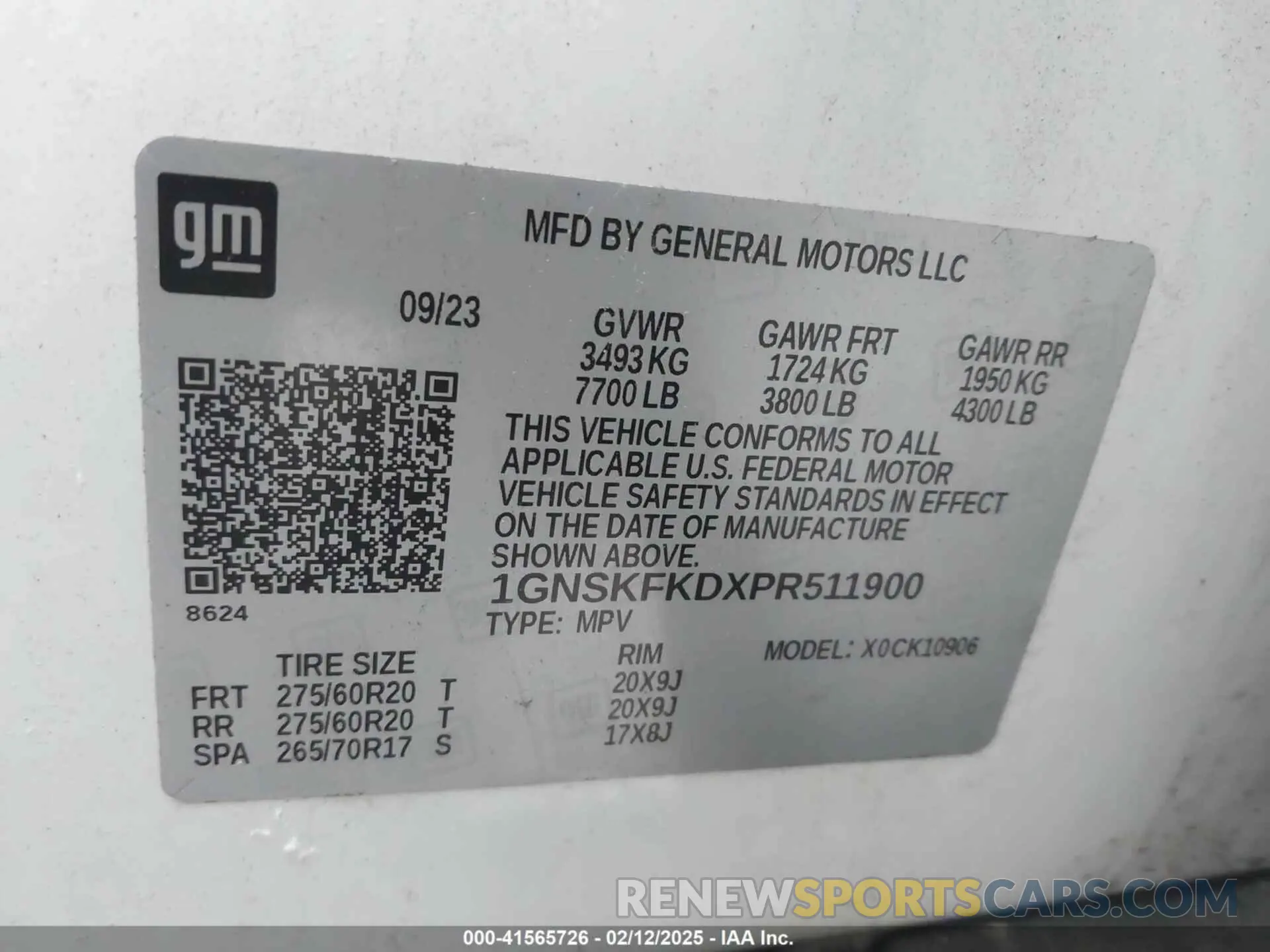 9 Фотография поврежденного автомобиля 1GNSKFKDXPR511900 CHEVROLET SUBURBAN 2023
