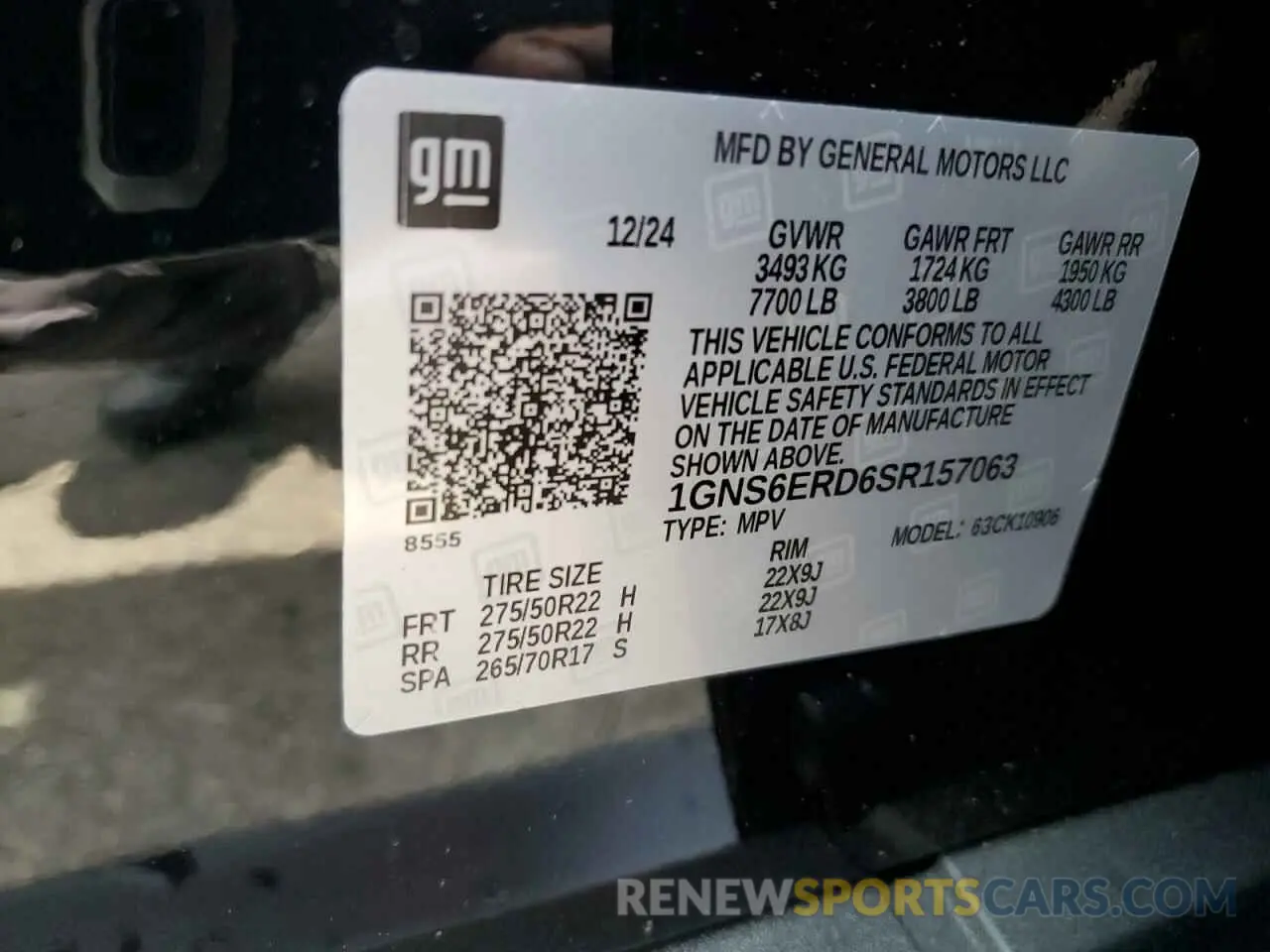 14 Фотография поврежденного автомобиля 1GNS6ERD6SR157063 CHEVROLET SUBURBAN 2025