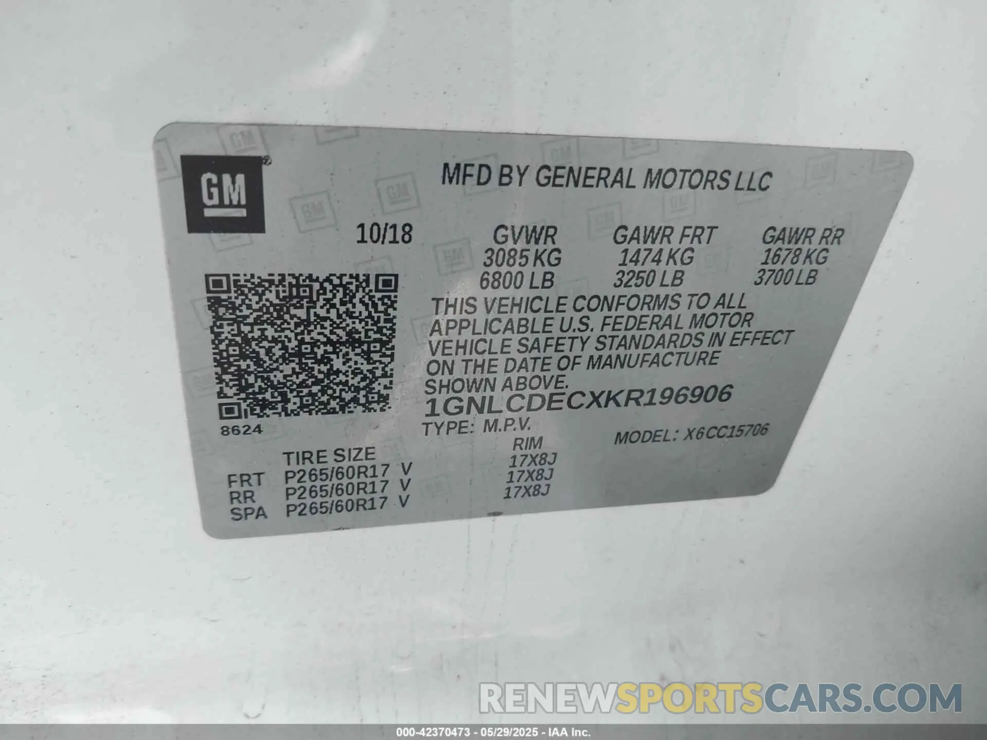 9 Фотография поврежденного автомобиля 1GNLCDECXKR196906 CHEVROLET TAHOE 2019